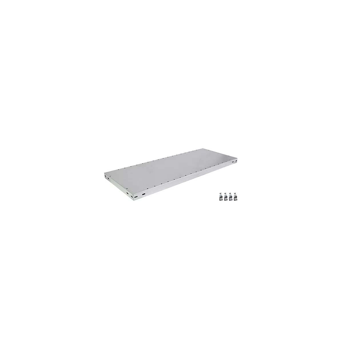SCHULTE Lagertechnik MULTIPlus 250 extra legbord, 1300x400 mm, rand 40 mm, met 4 legbordsteunen