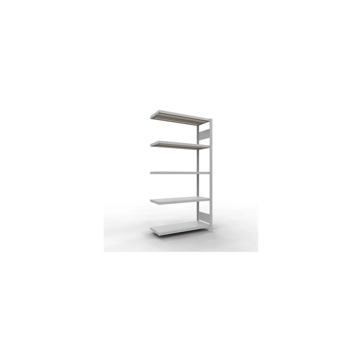 Schulte Lagertechnik MULTIplus 250 rekkensysteem zonder grendel, lengte grendel, 2000x1000x400 mm, 5 legborden, lichtgrijs