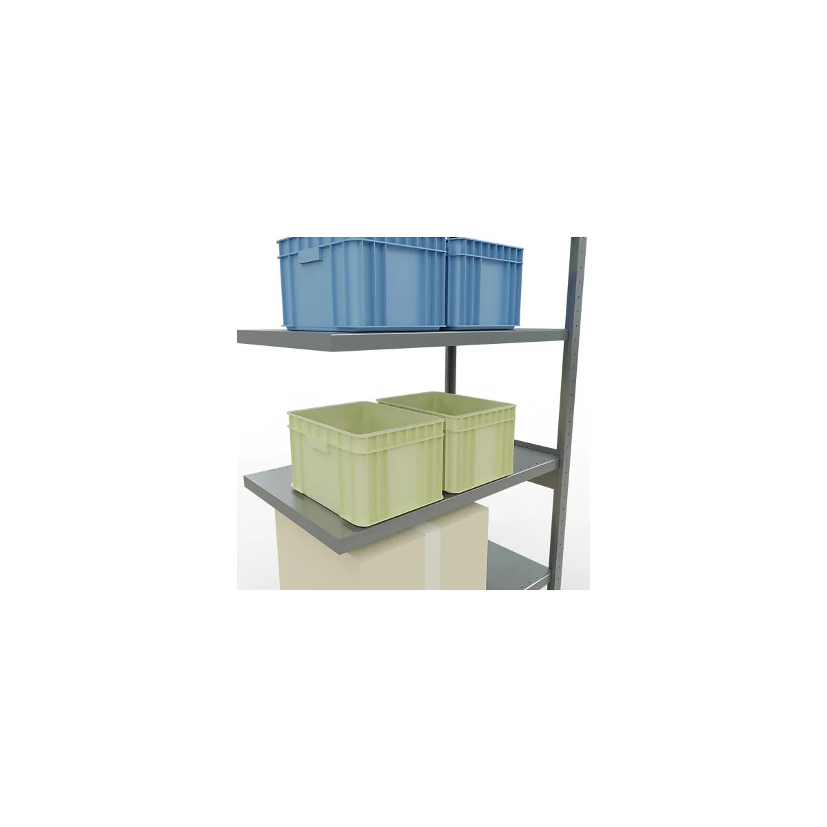Schulte Lagertechnik MULTIplus 250 rekkensysteem zonder scharnieren, lengte bout, 2500x1000x600 mm, 6 legborden, gegalvaniseerd
