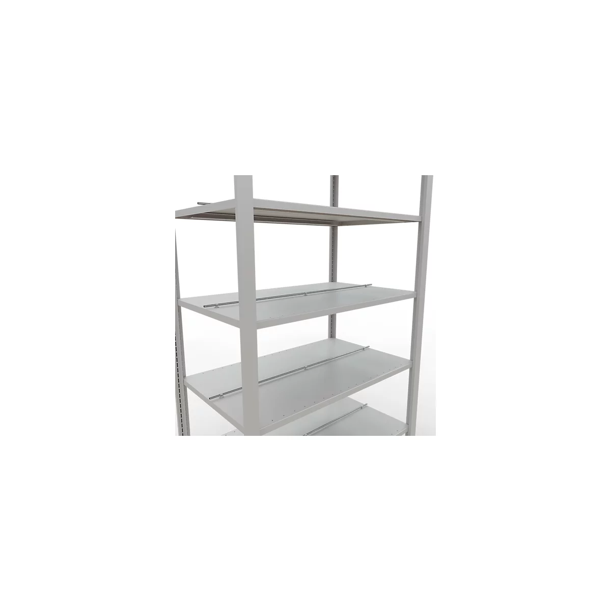 Schulte Lagertechnik MultiPlus150 insteekbaar kantoorrek, basisrek, 7 legborden, met middenaanslag, B 1000 x D 600 x H 2300 mm, RAL 7035 lichtgrijs