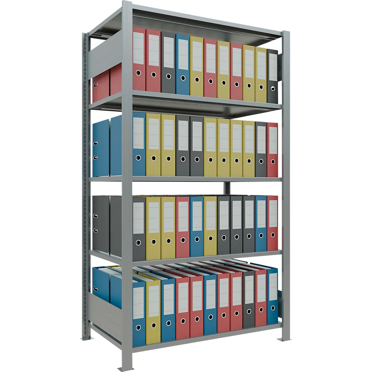 Schulte Lagertechnik MultiPlus150 klemloze kantoorstelling, basisrek, 5 legborden, zonder middenaanslag, B 1000 x D 600 x H 1800 mm, zilvergrijs/verzinkt