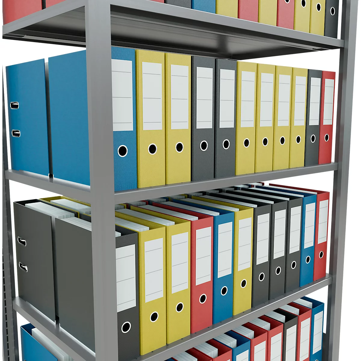 Schulte Lagertechnik MultiPlus150 klemloze kantoorstelling, basisrek, 5 legborden, zonder middenaanslag, B 1000 x D 600 x H 1800 mm, zilvergrijs/verzinkt