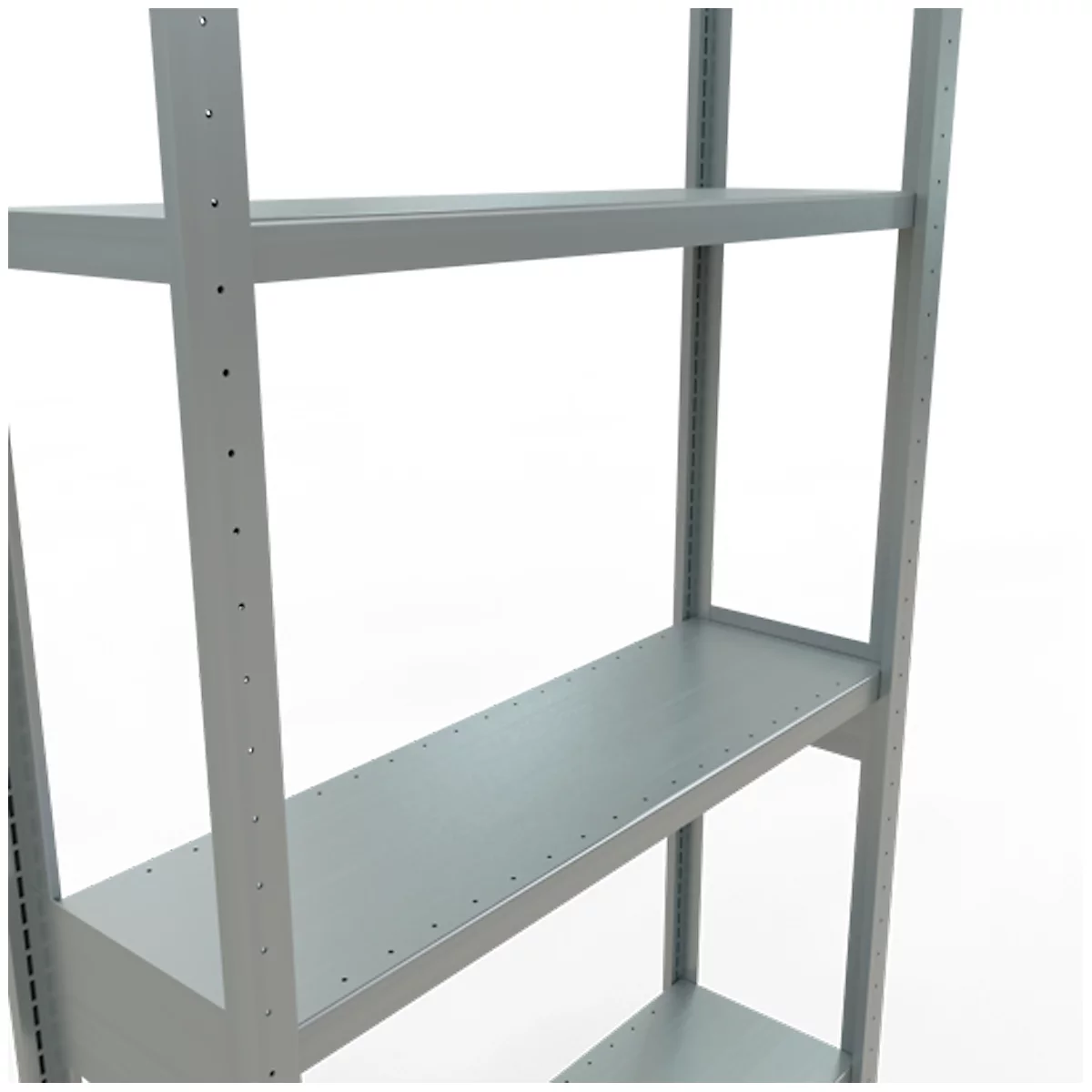 Metalen plank met meerdere planken, detailweergave.