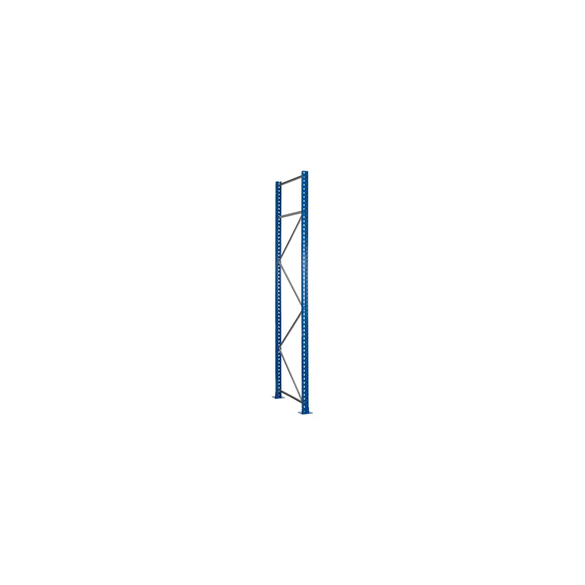 Schulte Lagertechnik palletstelling staanderframe S610-M18-U, ongemonteerd, D 800 x H 2000 mm, staanderbreedte 76 mm, blauw/verzinkt