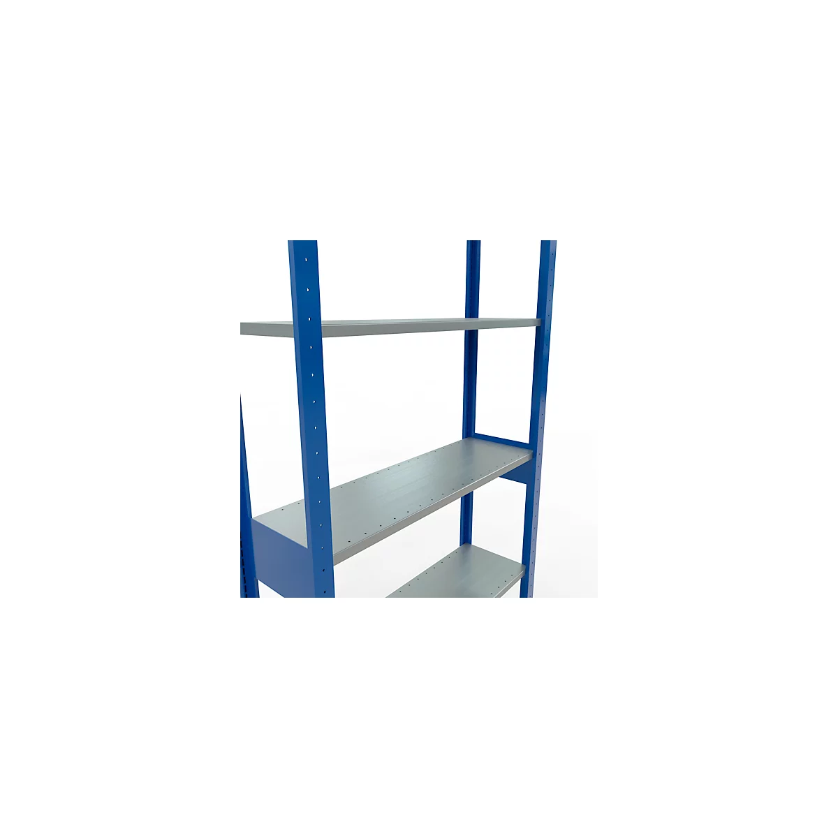 Schulte Lagertechnik Rayonnage à tablettes MULTIplus150, rayonnage de base emboîtable, L 1000 x P 300 x H 2500 mm, 6 niveaux, jusqu'à 1400 kg, bleu gentiane/galvanisé