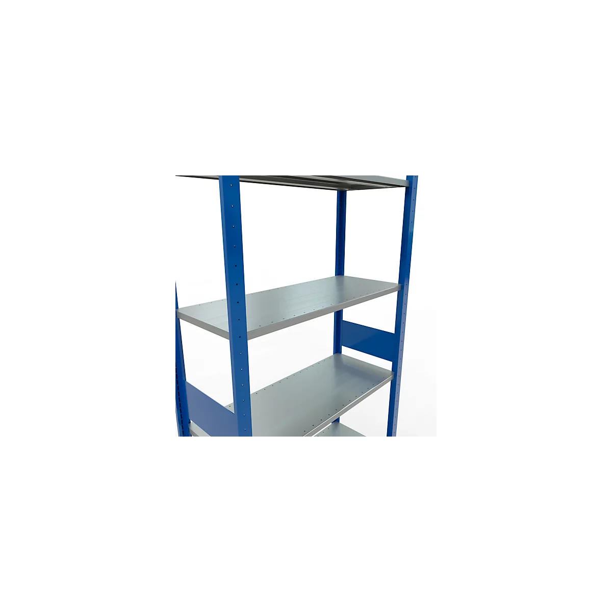 Schulte Lagertechnik Rayonnage à tablettes MULTIplus150, rayonnage de base emboîtable, L 1000 x P 400 x H 3000 mm, 7 niveaux, jusqu'à 1500 kg, bleu gentiane/galvanisé