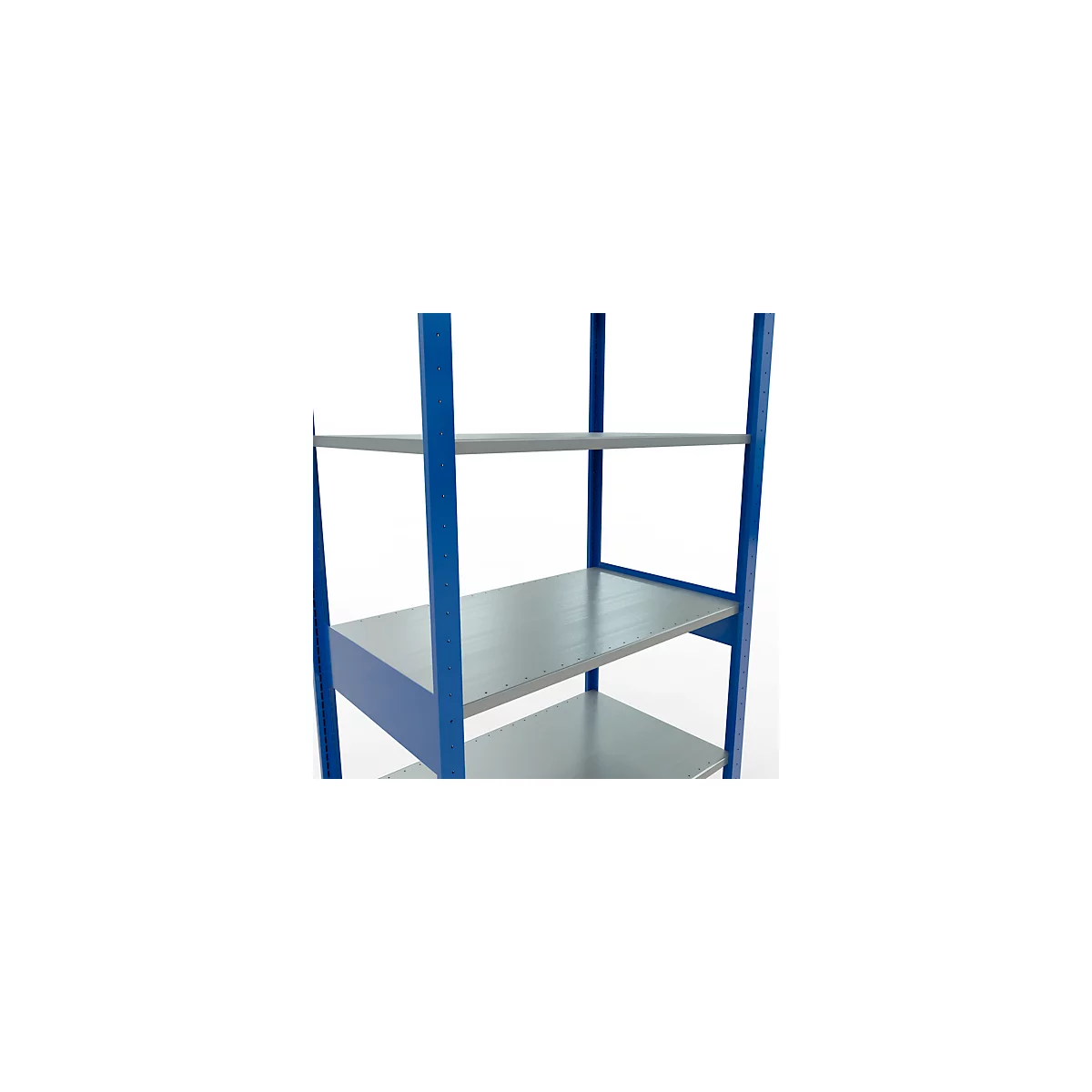 Schulte Lagertechnik Rayonnage à tablettes MULTIplus150, rayonnage de base emboîtable, L 1000 x P 600 x H 2500 mm, 6 niveaux, jusqu'à 1400 kg, bleu gentiane/galvanisé