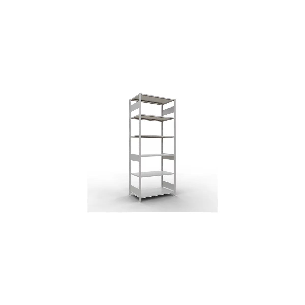 Schulte Lagertechnik Rayonnage à tablettes MULTIplus150, rayonnage de base emboîtable, L 1000 x P 600 x H 2500 mm, 6 niveaux, jusqu'à 1400 kg, gris clair