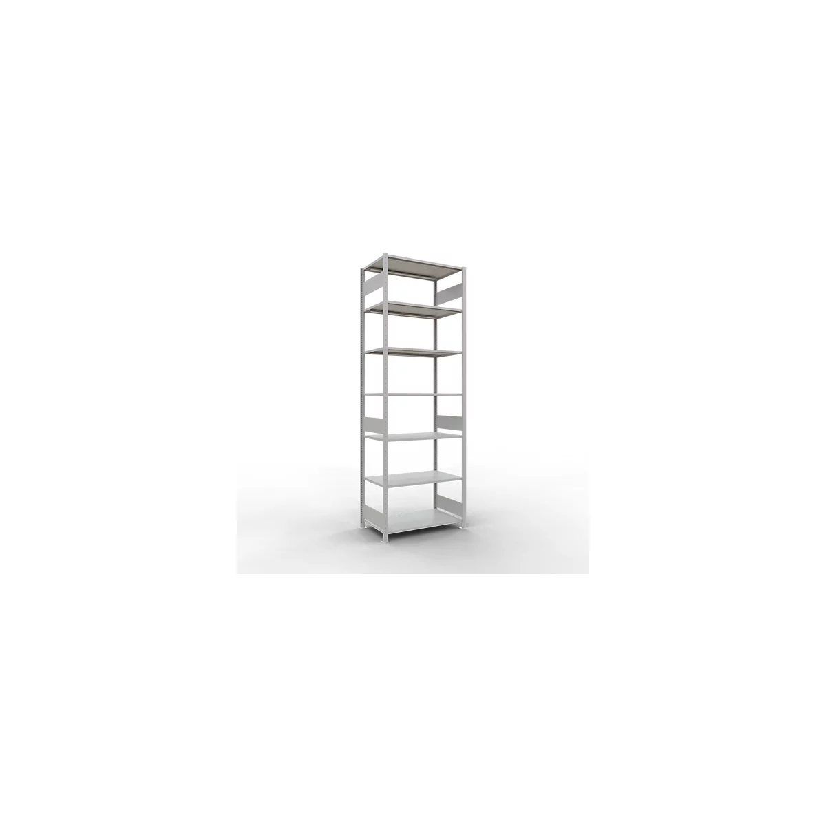 Schulte Lagertechnik Rayonnage à tablettes MULTIplus150, rayonnage de base emboîtable, L 1000 x P 600 x H 3000 mm, 7 niveaux, jusqu'à 1500 kg, gris clair