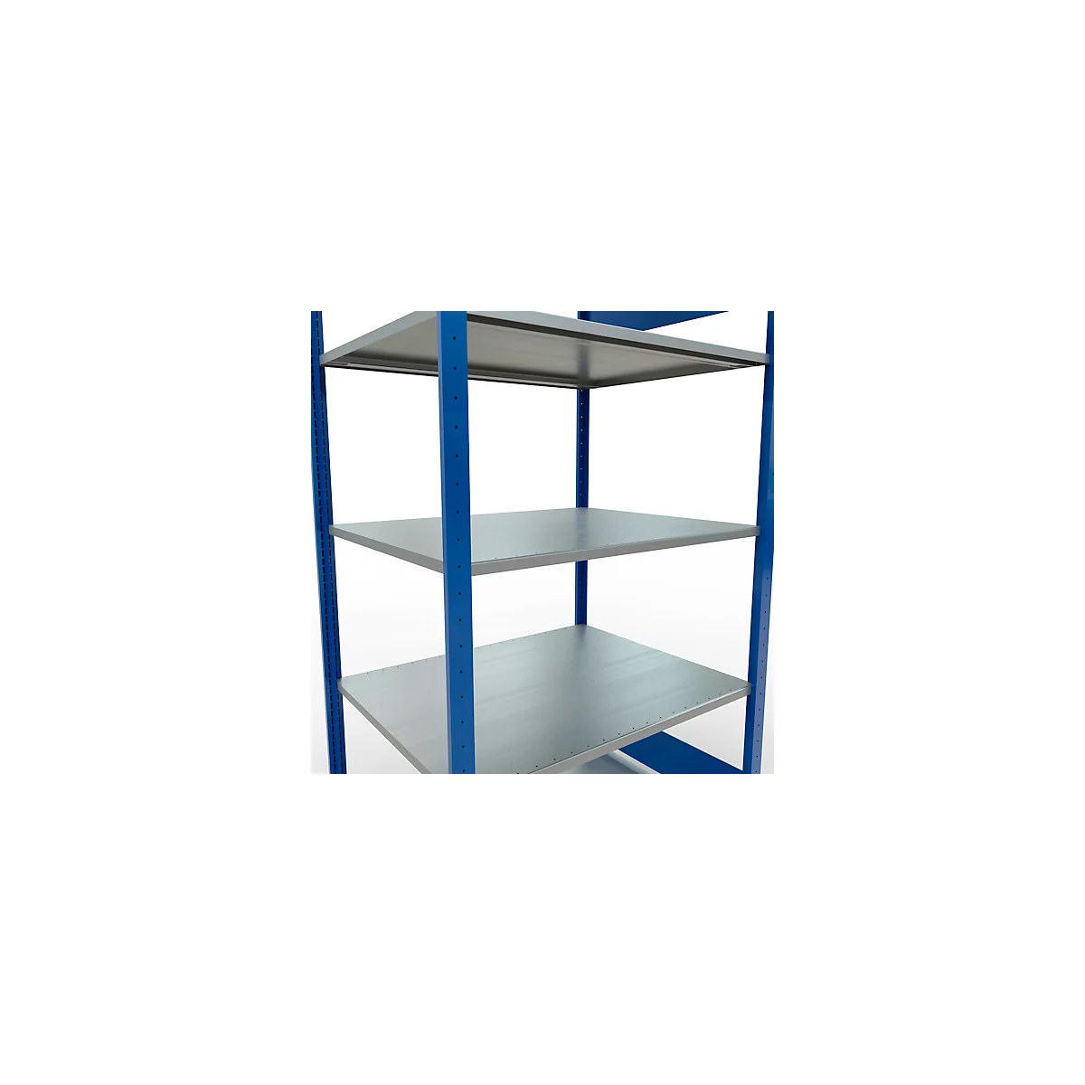 Schulte Lagertechnik Rayonnage à tablettes MULTIplus150, rayonnage de base emboîtable, L 1000 x P 800 x H 2000 mm, 5 niveaux, jusqu'à 1300 kg, bleu gentiane/galvanisé