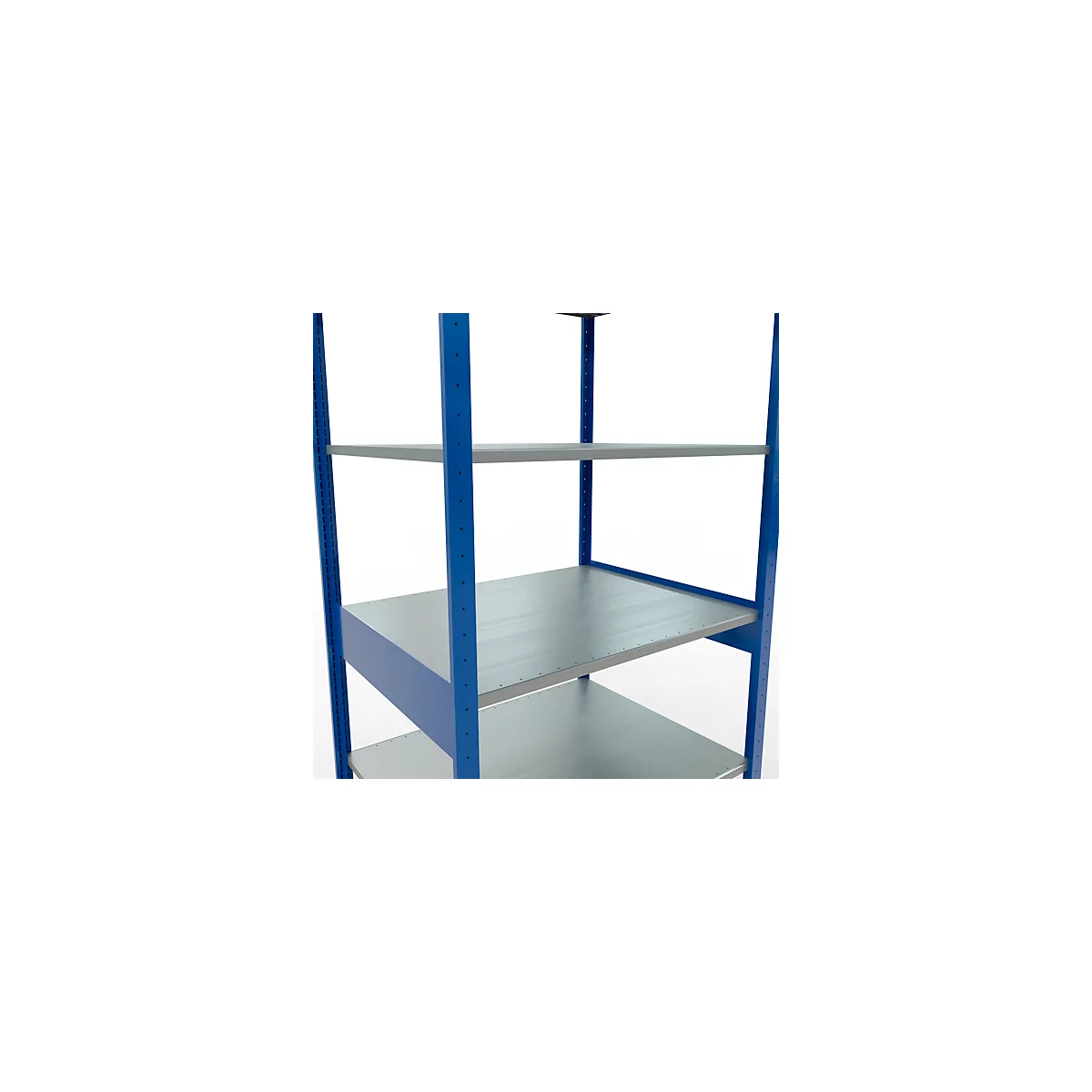 Schulte Lagertechnik Rayonnage à tablettes MULTIplus150, rayonnage de base emboîtable, L 1000 x P 800 x H 2500 mm, 6 niveaux, jusqu'à 1400 kg, bleu gentiane/galvanisé