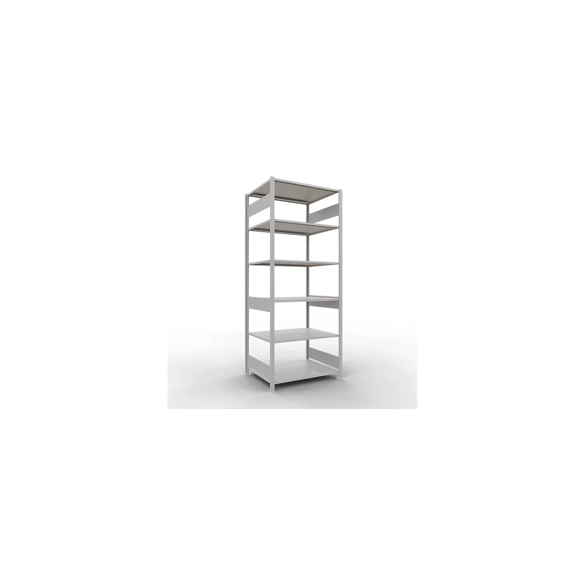 Schulte Lagertechnik Rayonnage à tablettes MULTIplus150, rayonnage de base emboîtable, L 1000 x P 800 x H 2500 mm, 6 niveaux, jusqu'à 1400 kg, gris clair