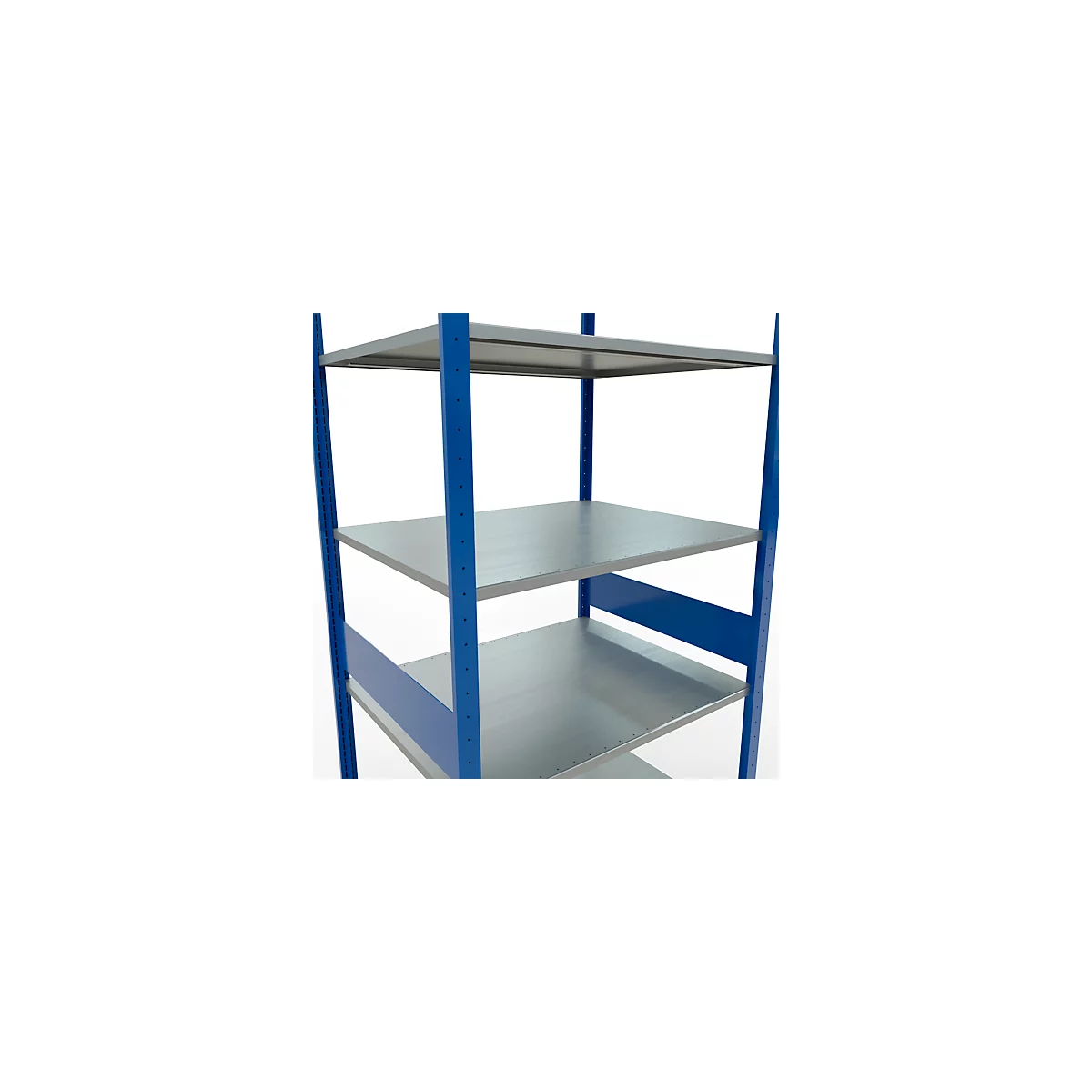 Schulte Lagertechnik Rayonnage à tablettes MULTIplus150, rayonnage de base emboîtable, L 1000 x P 800 x H 3000 mm, 7 niveaux, jusqu'à 1500 kg, bleu gentiane/galvanisé