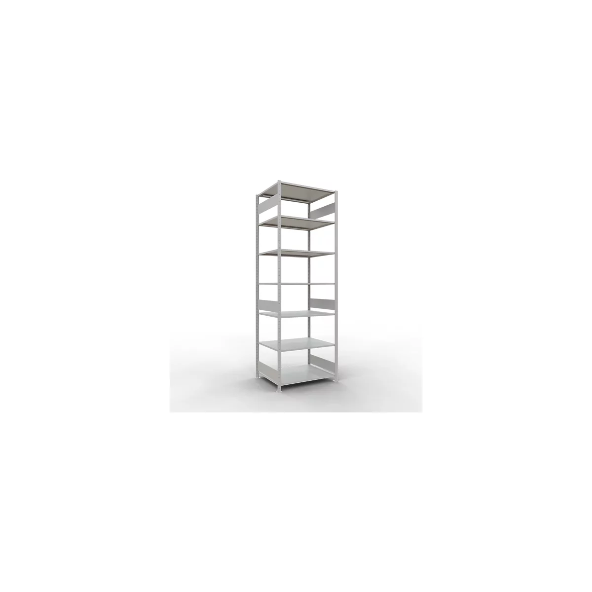 Schulte Lagertechnik Rayonnage à tablettes MULTIplus150, rayonnage de base emboîtable, L 1000 x P 800 x H 3000 mm, 7 niveaux, jusqu'à 1500 kg, gris clair