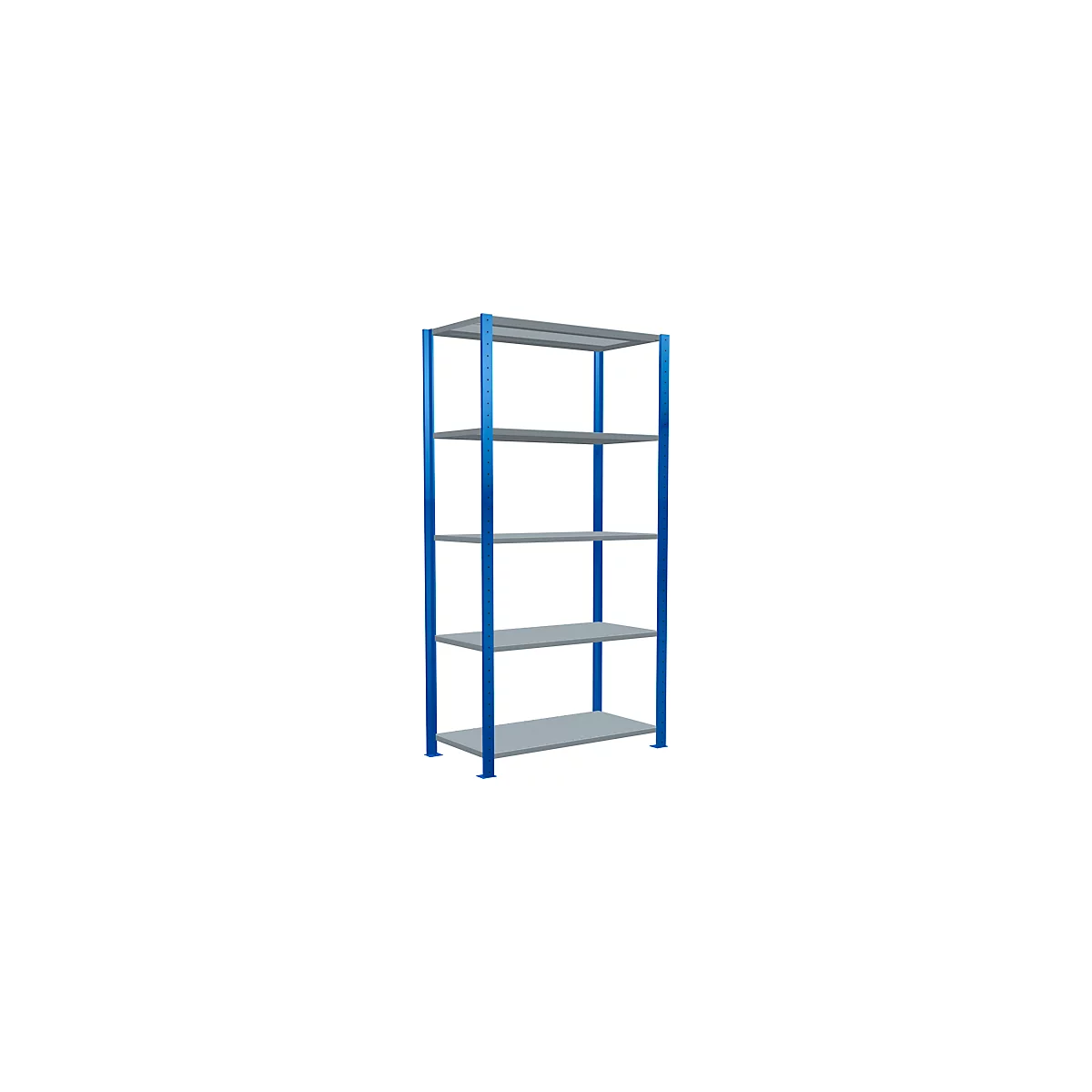 Schulte Lagertechnik Rayonnage à tablettes Steckystem MULTIplus250, rayonnage de base, L 1000 x P 500 x H 2000 mm, 5 tablettes, entretoise croisée, jusqu'à 1300 kg, bleu gentiane
