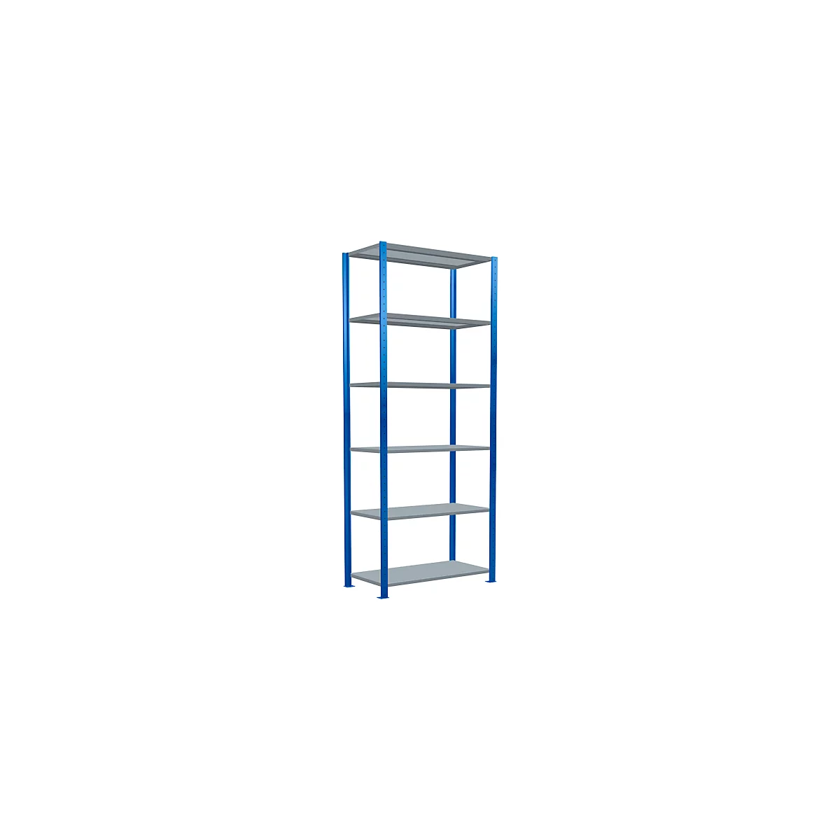 Schulte Lagertechnik Rayonnage à tablettes Steckystem MULTIplus250, rayonnage de base, L 1000 x P 500 x H 2500 mm, 6 tablettes, entretoise croisée, jusqu'à 1700 kg, bleu gentiane