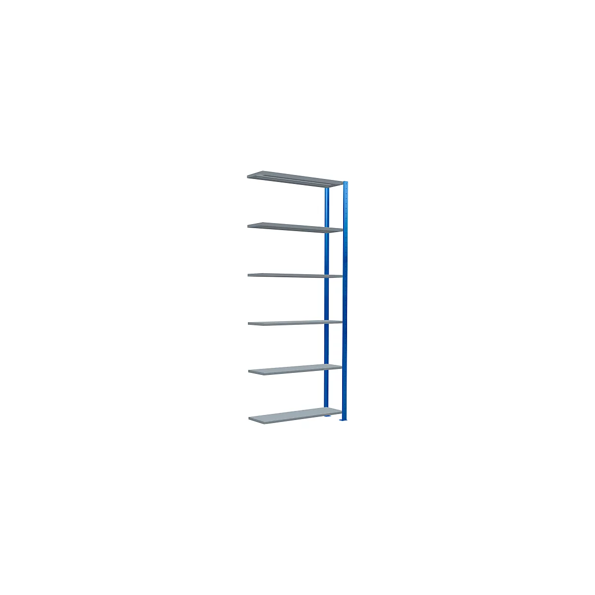 Schulte Lagertechnik Rayonnage à tablettes système enfichable MultiPlus250, rayonnage annexe, 6 tablettes, entretoise croisée, L 1000 x P 300 x H 2500 mm, bleu gentiane RAL 5010