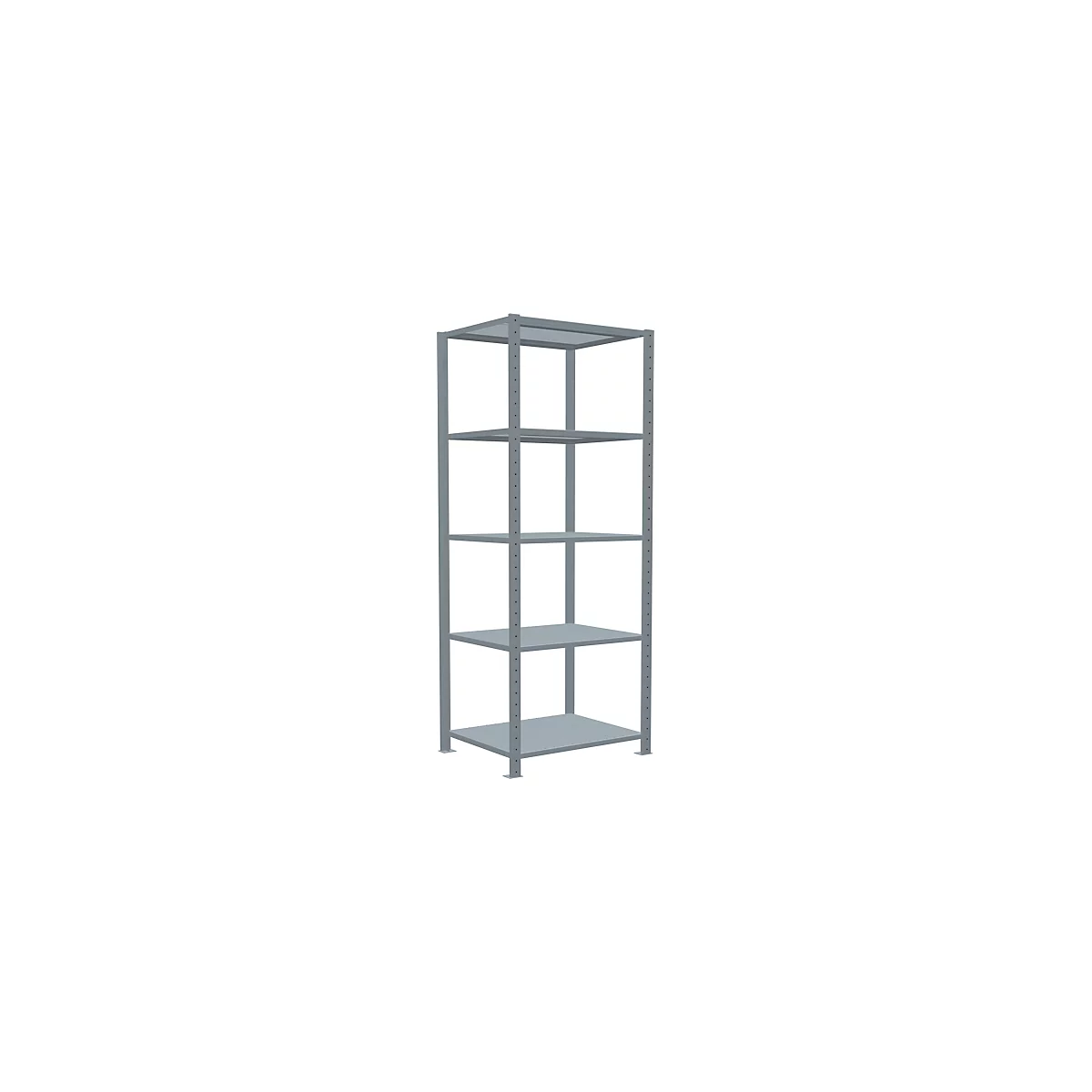 Schulte Lagertechnik Rayonnage à tablettes Système enfichable MultiPlus250, rayonnage de base, 5 tablettes, entretoise croisée, L 750 x P 600 x H 2000 mm, gris argenté/galvanisé