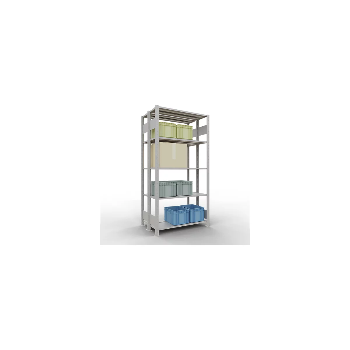 SCHULTE Lagertechnik - Rayonnage de base double emboîtable Type 150 - 2000x1000x2x300 mm 2x5 tablettes