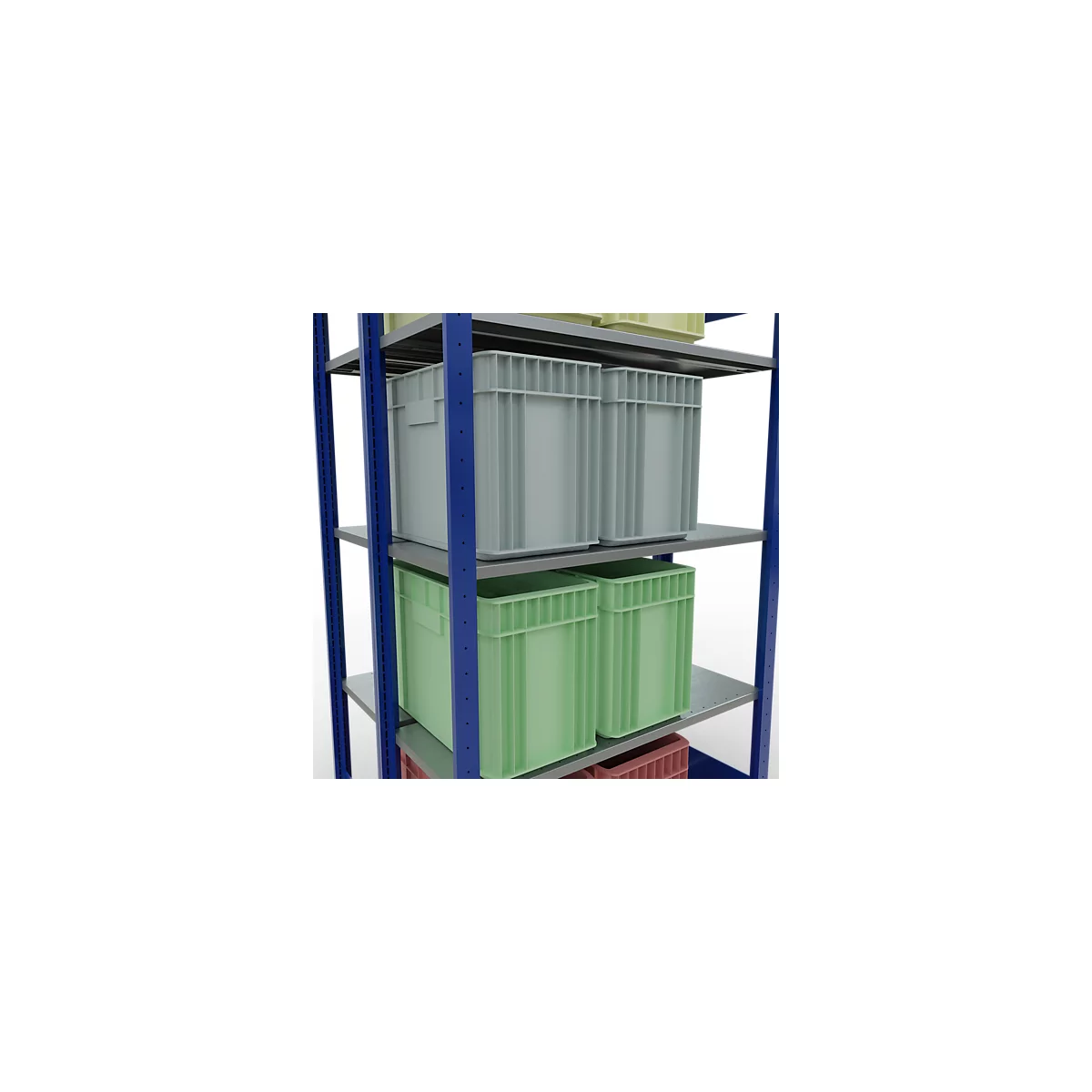 SCHULTE Lagertechnik - Rayonnage de base double emboîtable Type 150 - 2000x1000x2x400 mm 2x5 tablettes