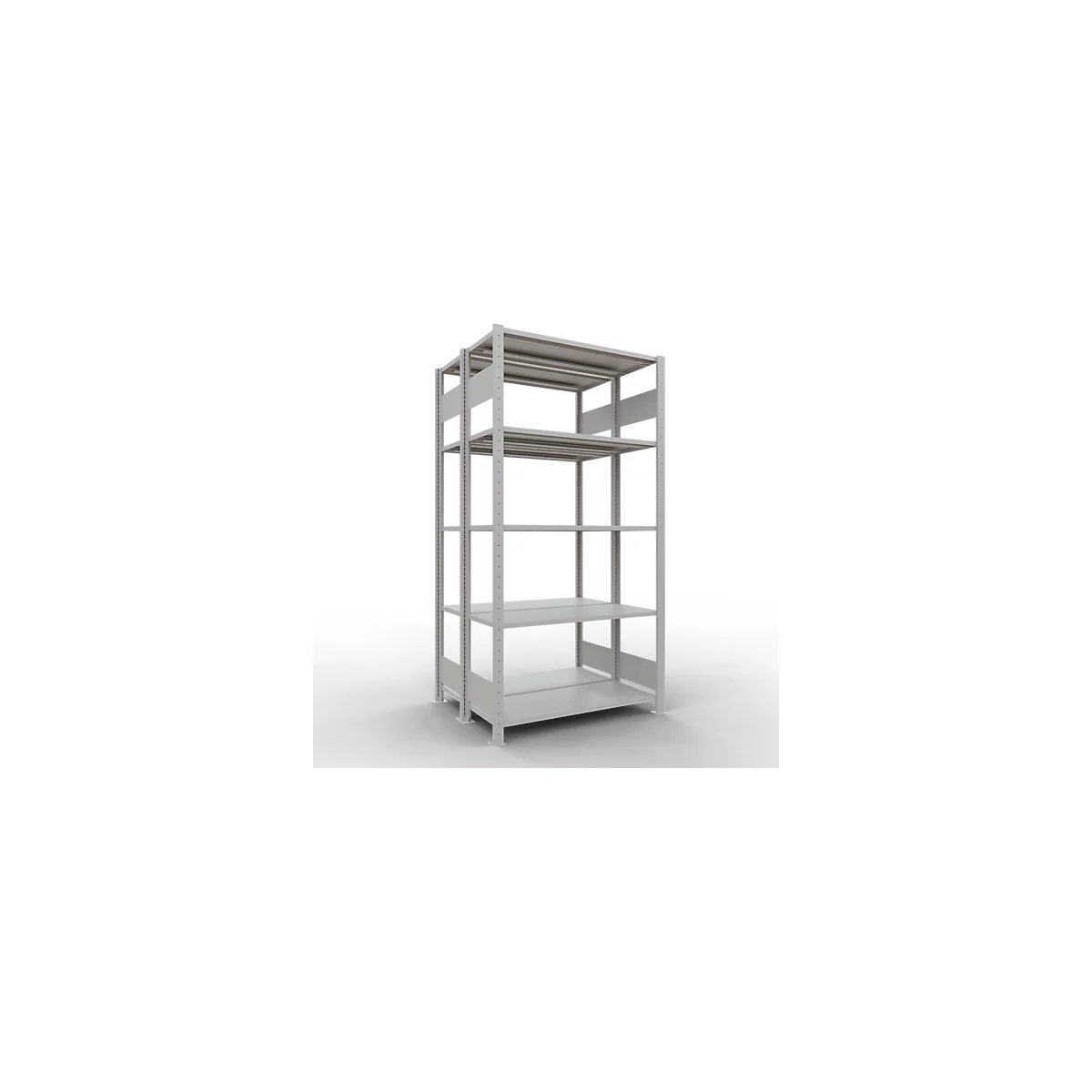 SCHULTE Lagertechnik - Rayonnage de base double emboîtable Type 150 - 2000x1000x2x400 mm 2x5 tablettes
