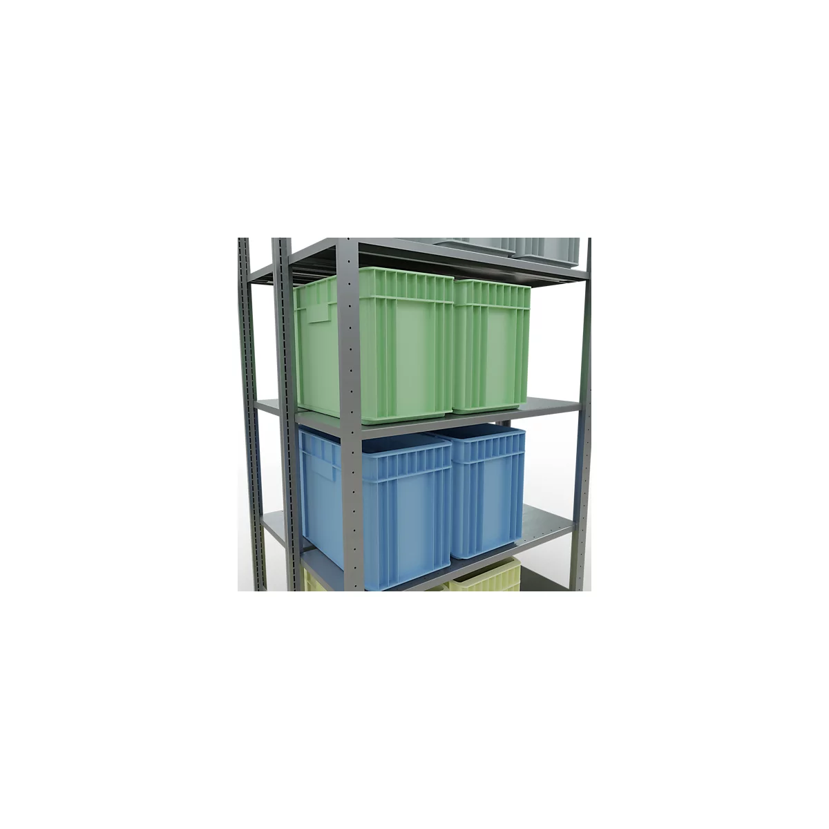 SCHULTE Lagertechnik - Rayonnage de base double emboîtable type 150 - 2000x1000x2x400 mm galv. 2x5 tablettes