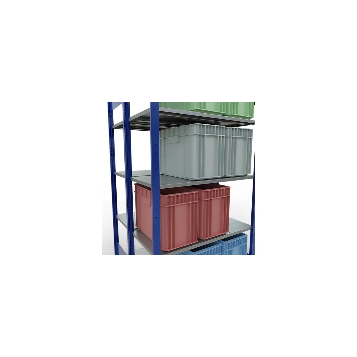 SCHULTE Lagertechnik - Rayonnage de base double emboîtable Type 150 - 2000x1000x2x500 mm 2x5 tablettes