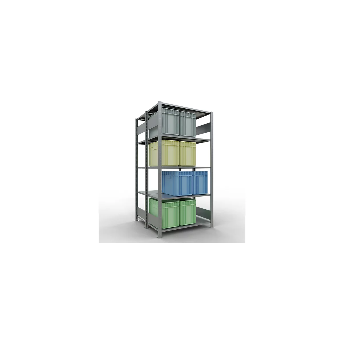 SCHULTE Lagertechnik - Rayonnage de base double emboîtable type 150 - 2000x1000x2x500 mm galv. 2x5 tablettes