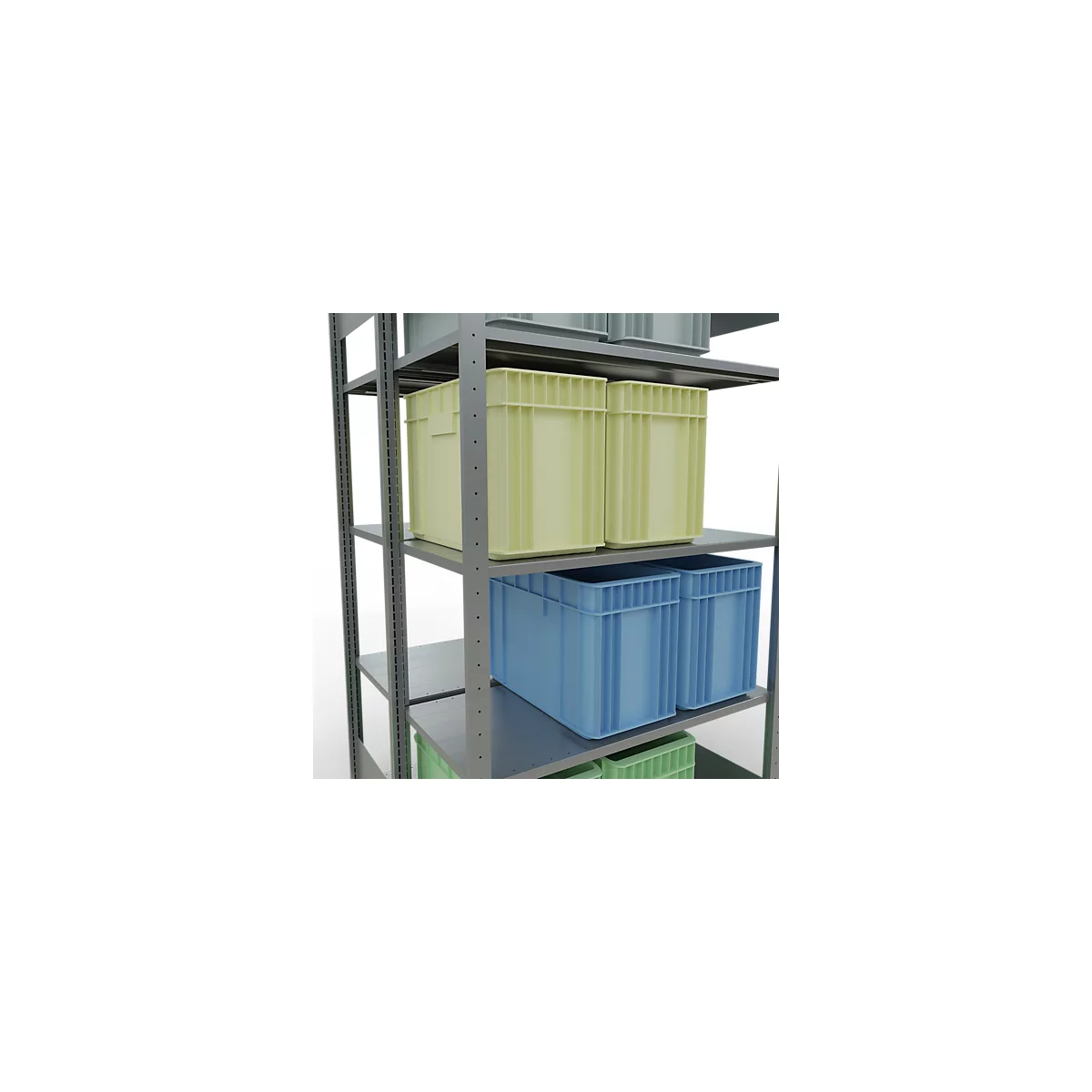 SCHULTE Lagertechnik - Rayonnage de base double emboîtable type 150 - 2000x1000x2x500 mm galv. 2x5 tablettes