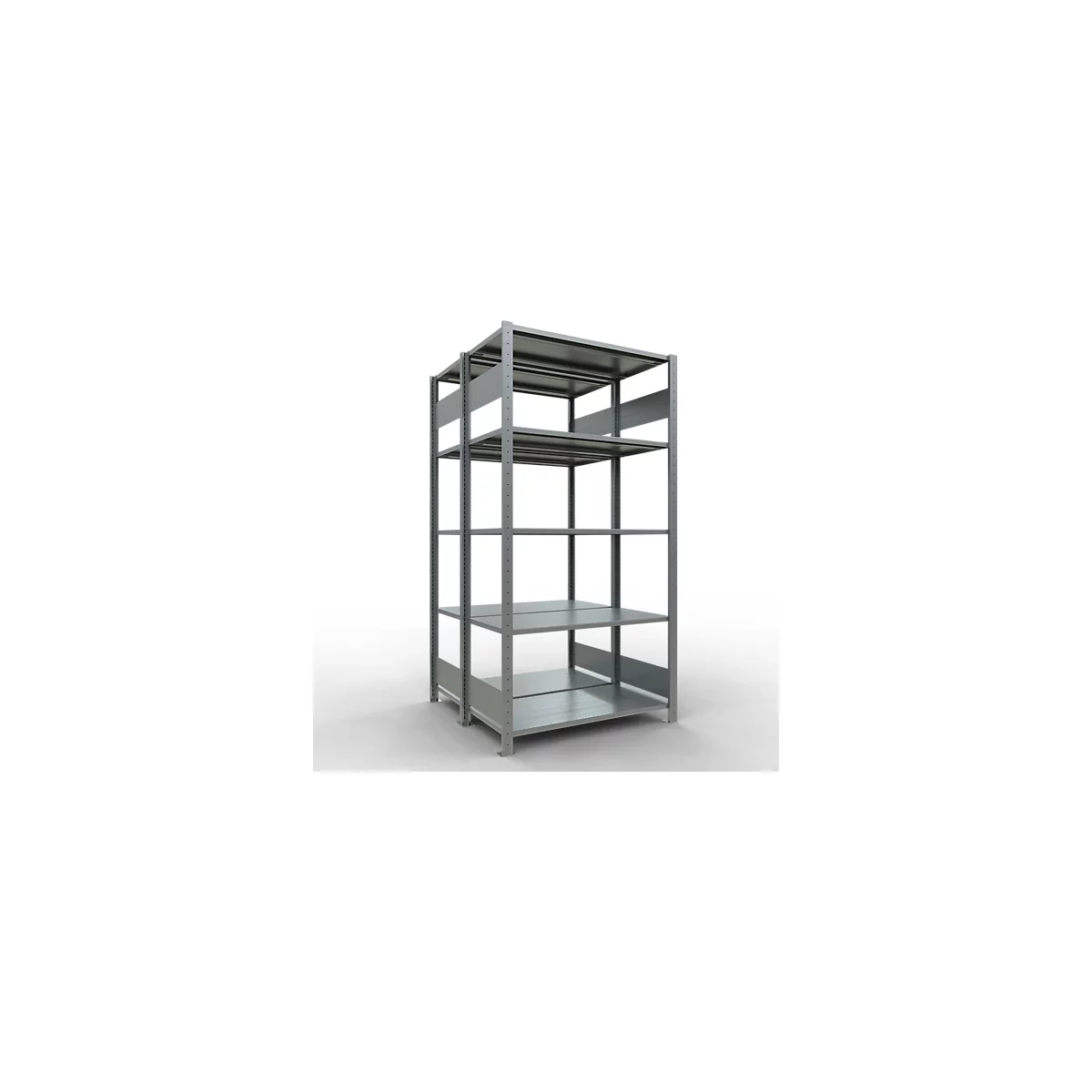 SCHULTE Lagertechnik - Rayonnage de base double emboîtable type 150 - 2000x1000x2x500 mm galv. 2x5 tablettes