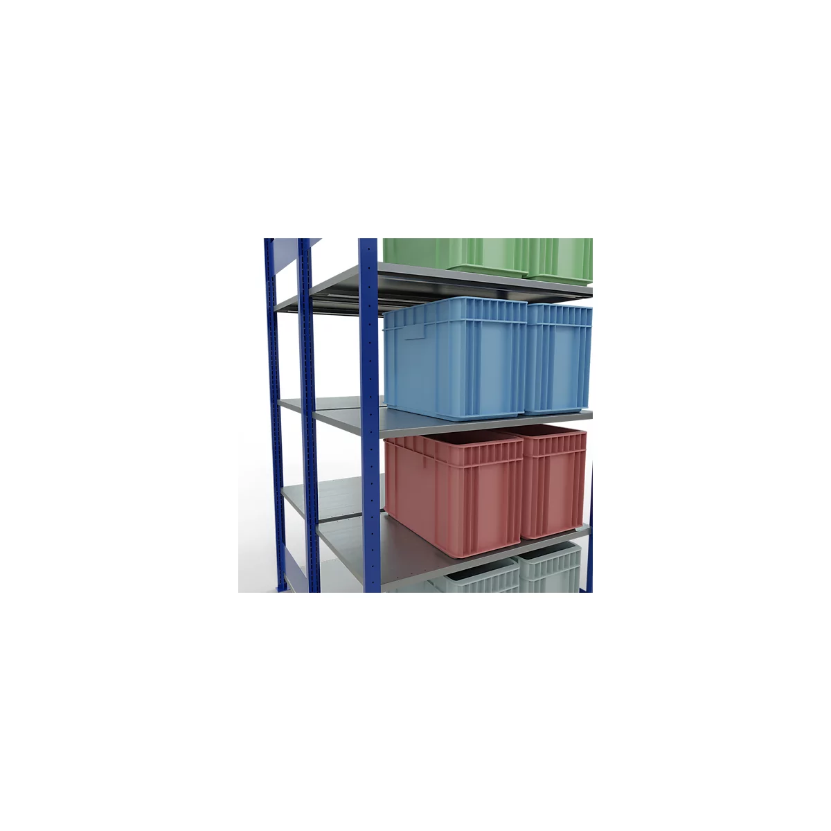 SCHULTE Lagertechnik - Rayonnage de base double emboîtable Type 150 - 2000x1000x2x600 mm 2x5 tablettes