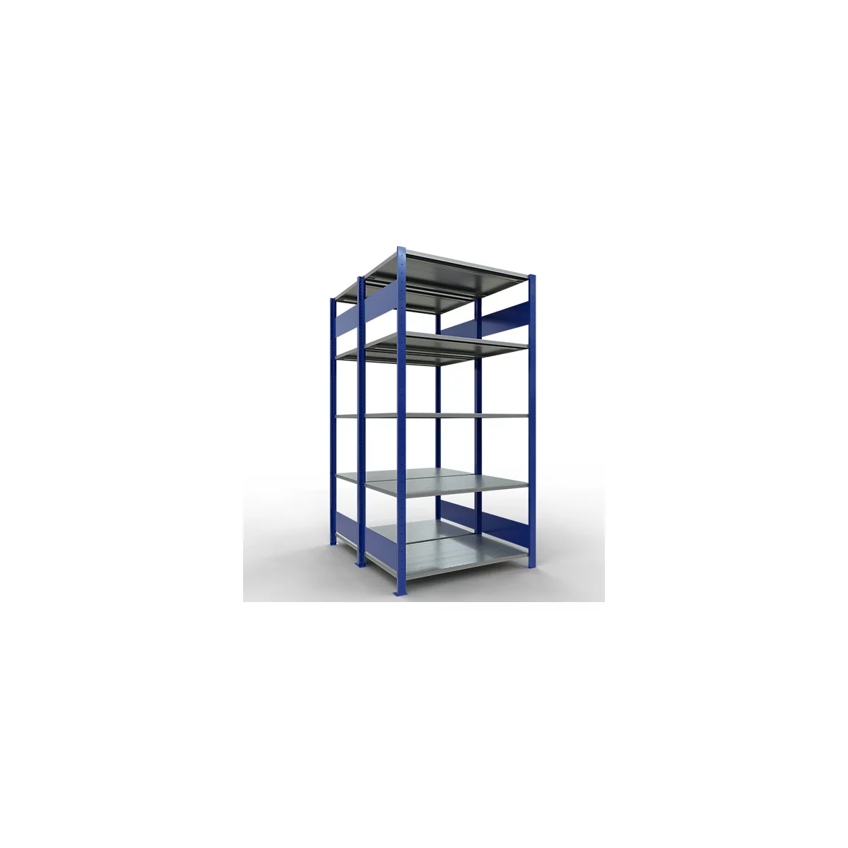SCHULTE Lagertechnik - Rayonnage de base double emboîtable Type 150 - 2000x1000x2x600 mm 2x5 tablettes