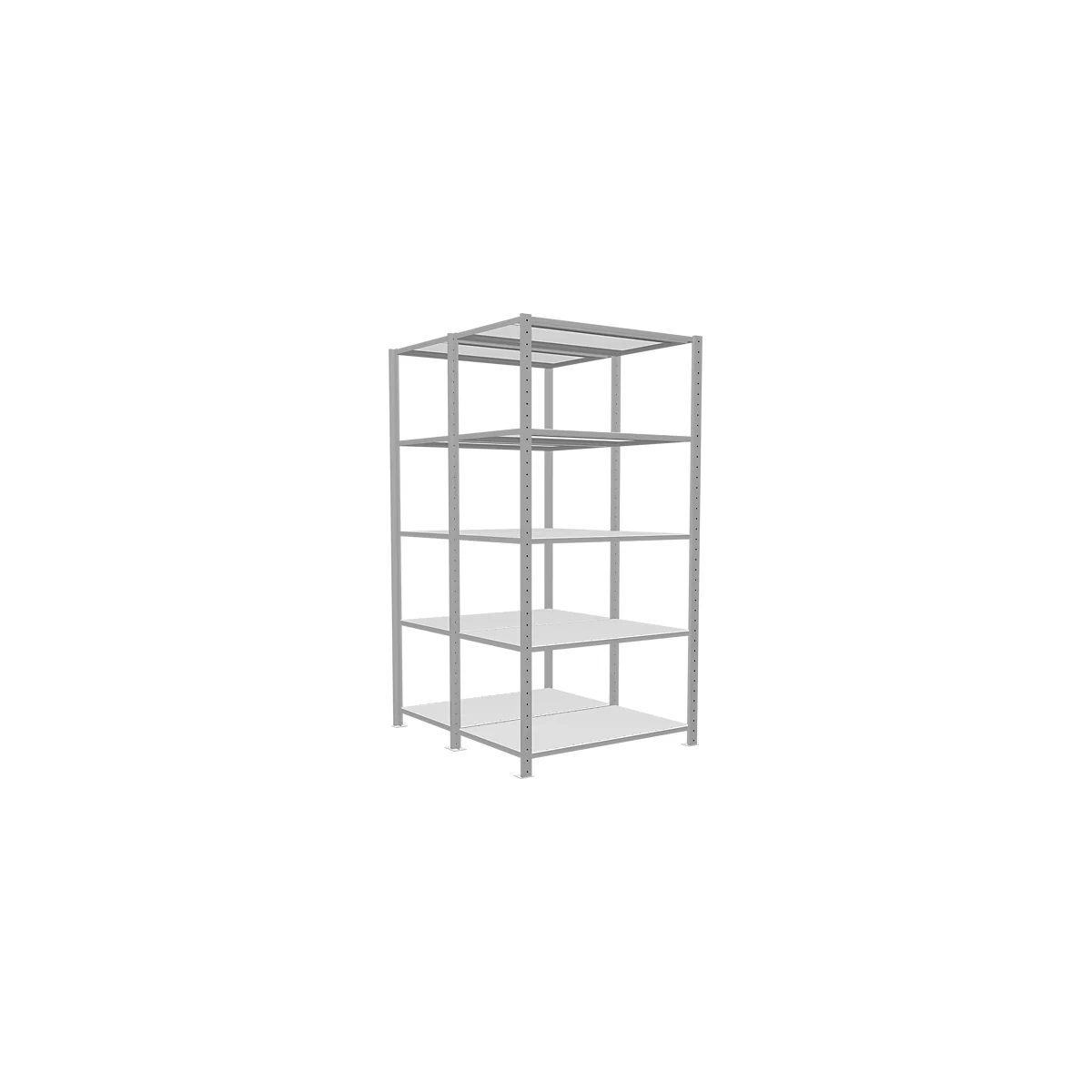 SCHULTE Lagertechnik - Rayonnage de base double emboîtable Type 150 - 2000x1000x2x600 mm 2x5 tablettes