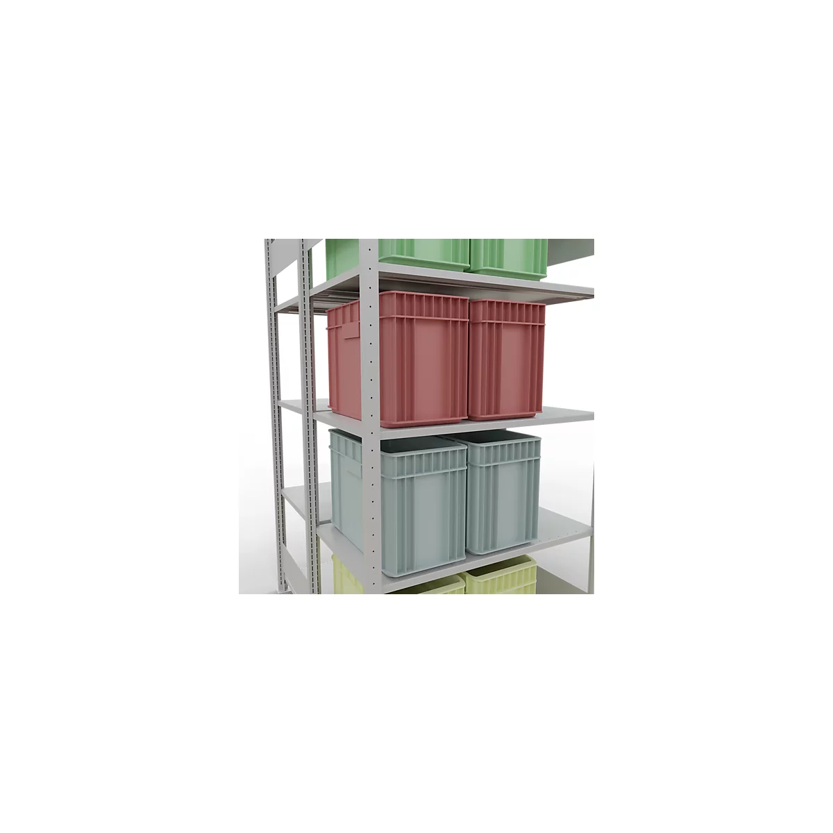 SCHULTE Lagertechnik - Rayonnage de base double emboîtable Type 150 - 2000x1000x2x600 mm 2x5 tablettes
