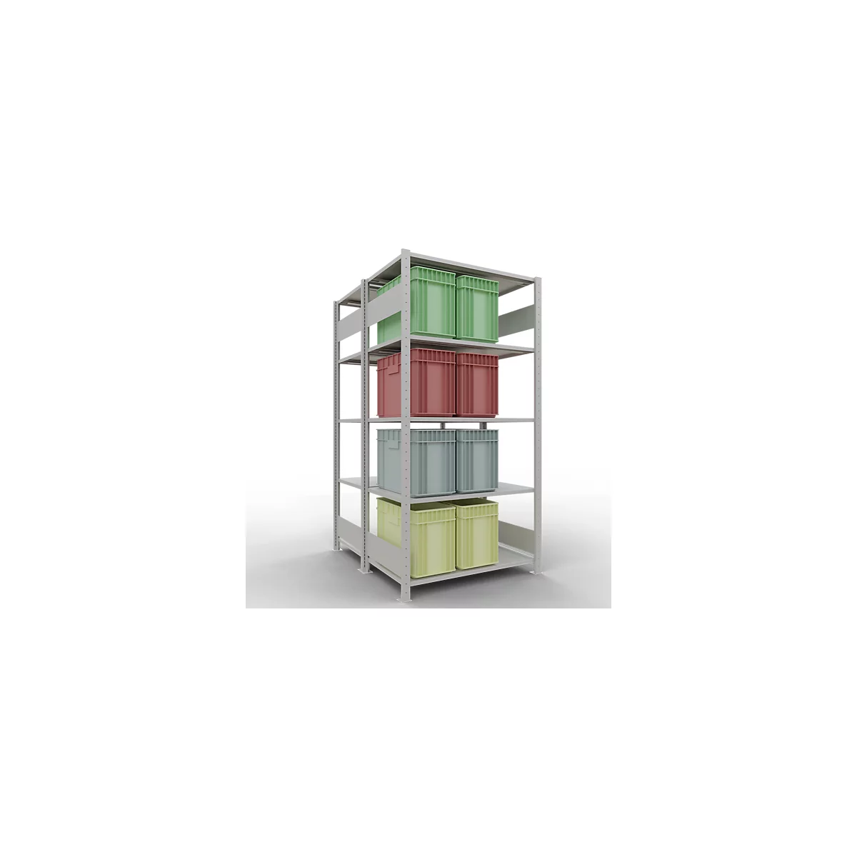 SCHULTE Lagertechnik - Rayonnage de base double emboîtable Type 150 - 2000x1000x2x600 mm 2x5 tablettes