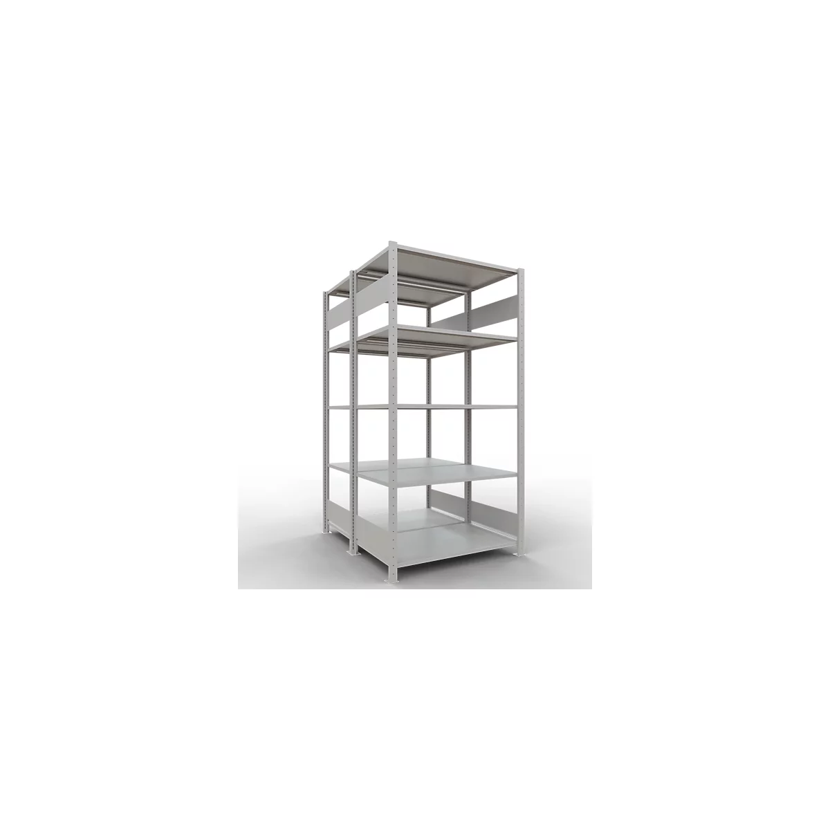 SCHULTE Lagertechnik - Rayonnage de base double emboîtable Type 150 - 2000x1000x2x600 mm 2x5 tablettes