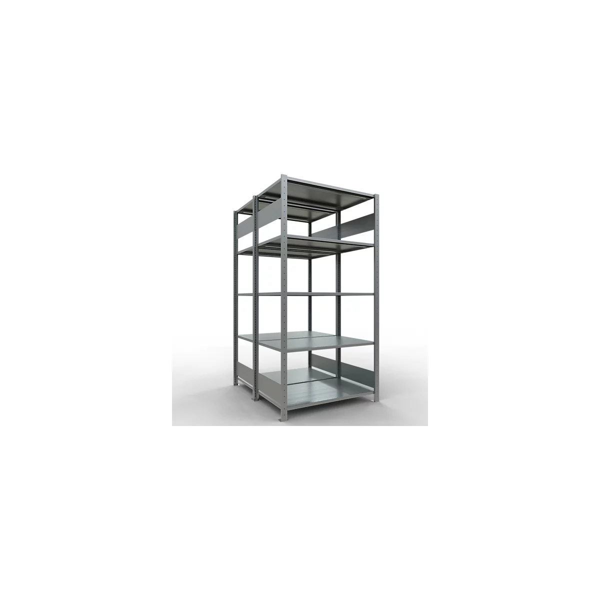 SCHULTE Lagertechnik - Rayonnage de base double emboîtable type 150 - 2000x1000x2x600 mm galv. 2x5 tablettes