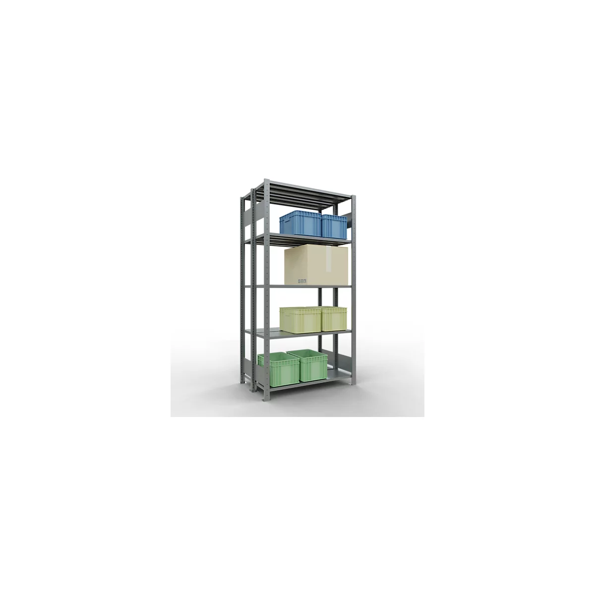 SCHULTE Lagertechnik - Rayonnage de base double emboîtable Type 150 - 2000x1000x300 mm galv. 2x5 tablettes