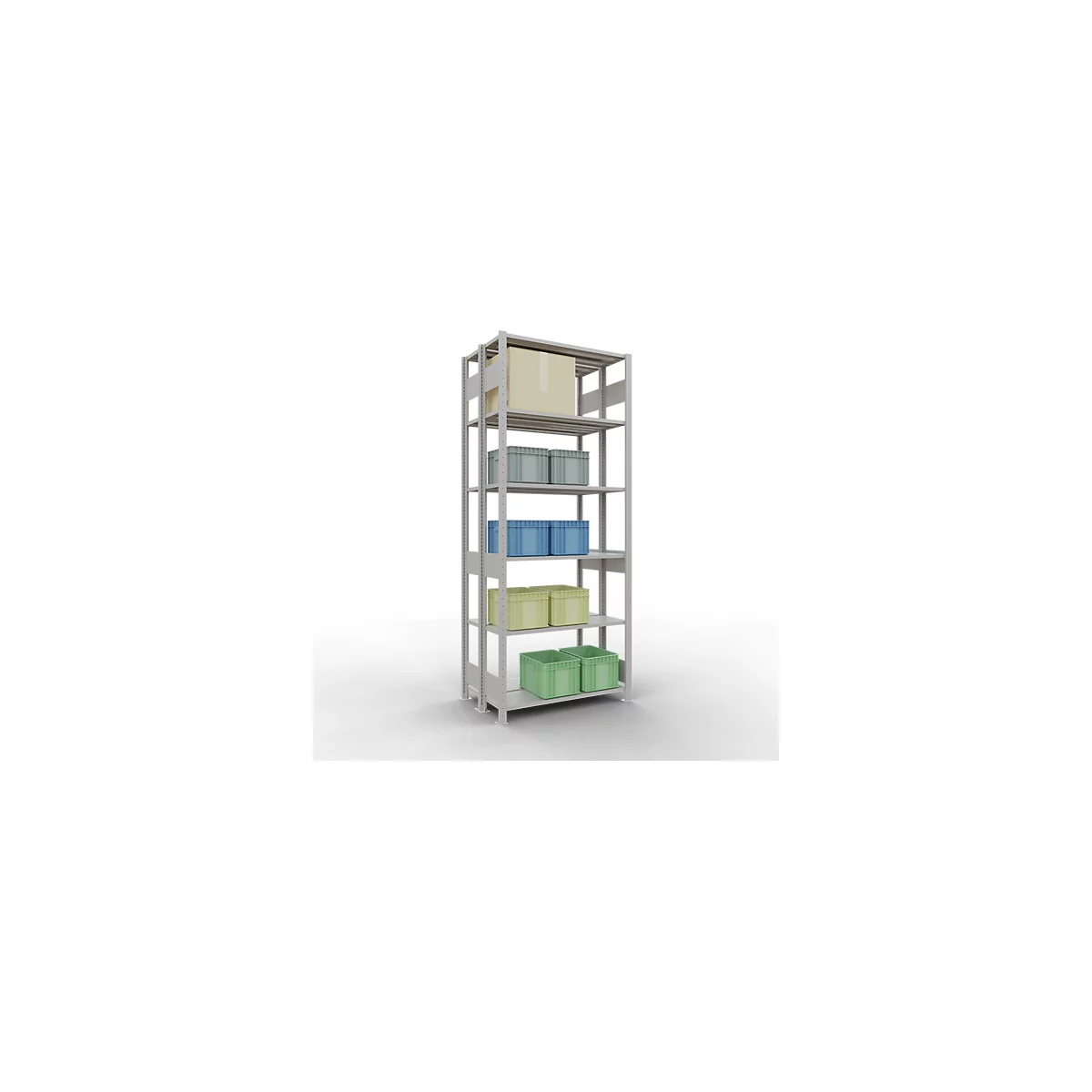 SCHULTE Lagertechnik - Rayonnage de base double emboîtable Type 150 - 2500x1000x2x300 mm 2x6 tablettes