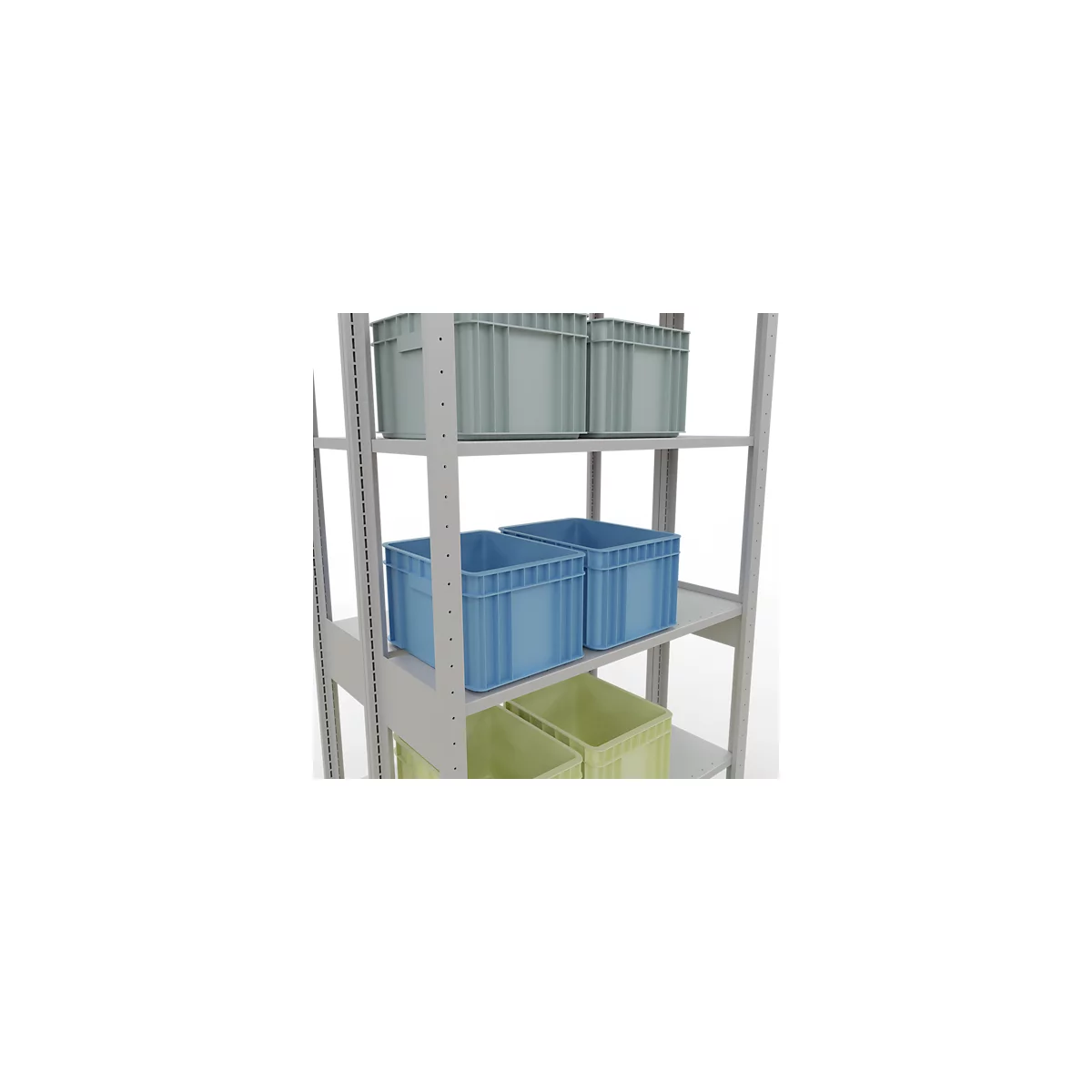 SCHULTE Lagertechnik - Rayonnage de base double emboîtable Type 150 - 2500x1000x2x300 mm 2x6 tablettes