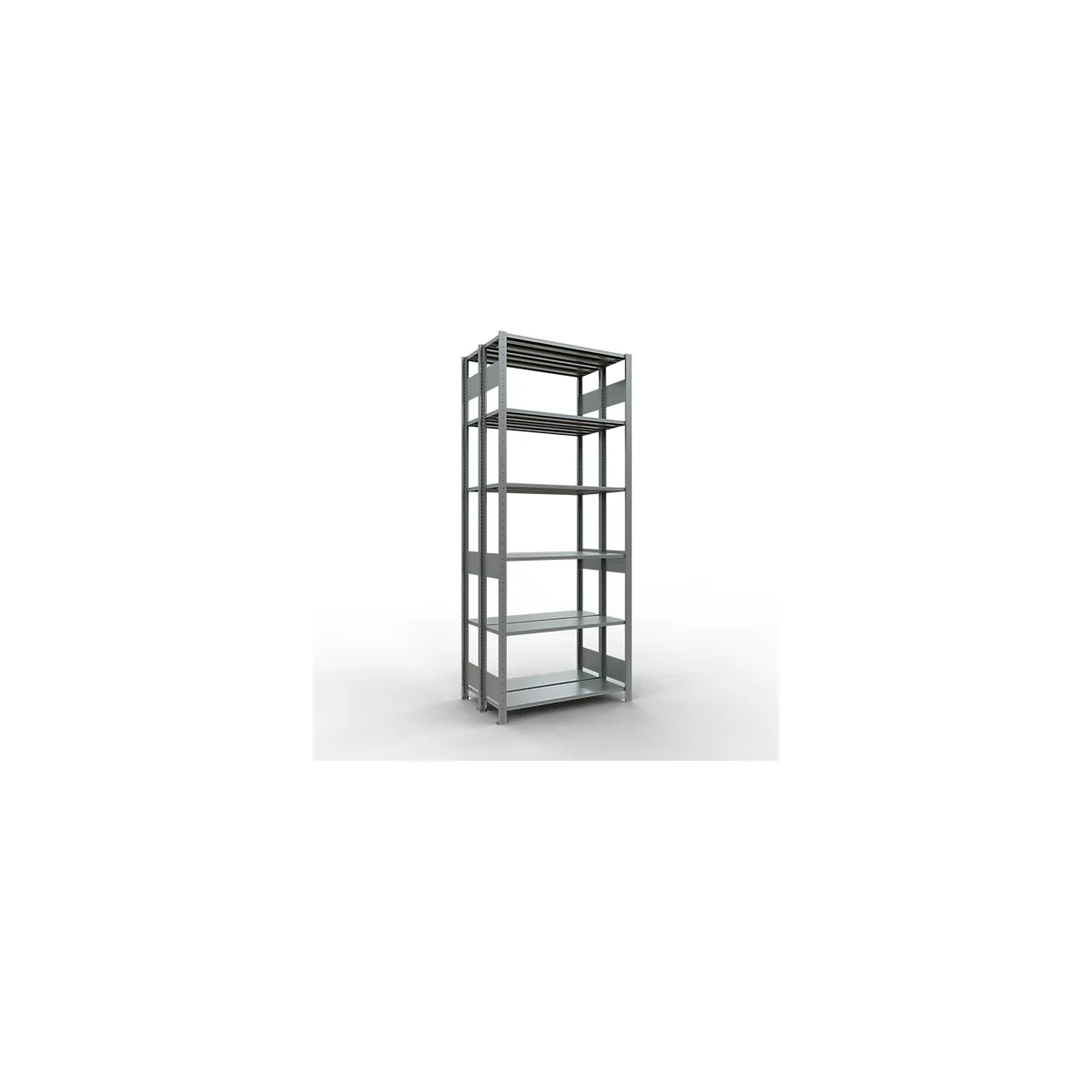 SCHULTE Lagertechnik - Rayonnage de base double emboîtable type 150 - 2500x1000x2x300 mm galv. 2x6 tablettes