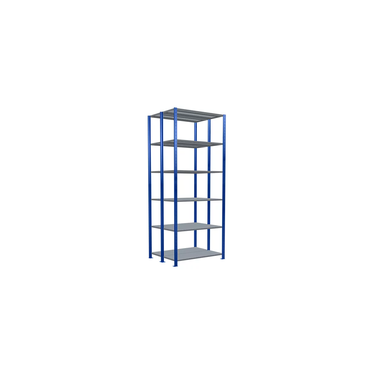 SCHULTE Lagertechnik - Rayonnage de base double emboîtable Type 150 - 2500x1000x2x400 mm 2x6 tablettes