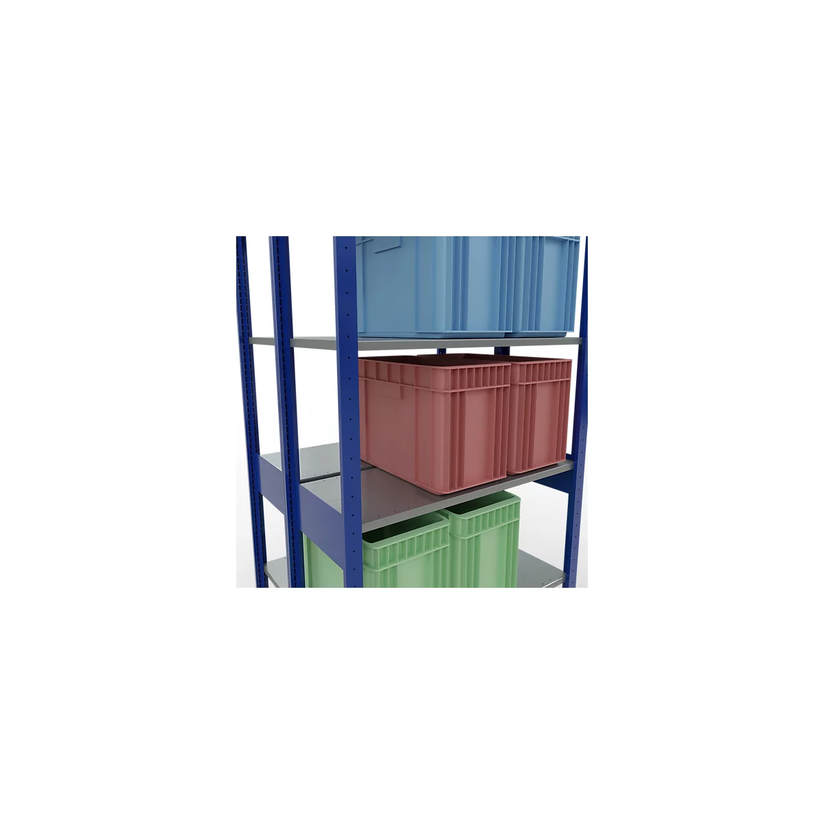 SCHULTE Lagertechnik - Rayonnage de base double emboîtable Type 150 - 2500x1000x2x400 mm 2x6 tablettes