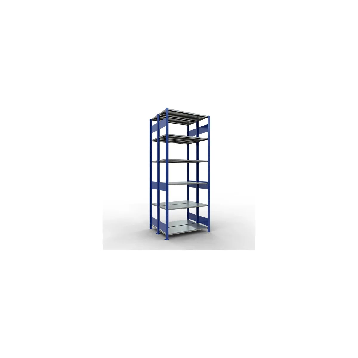 SCHULTE Lagertechnik - Rayonnage de base double emboîtable Type 150 - 2500x1000x2x400 mm 2x6 tablettes