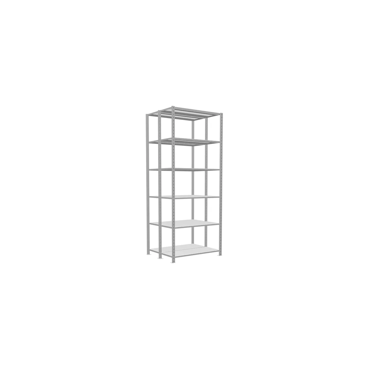 SCHULTE Lagertechnik - Rayonnage de base double emboîtable Type 150 - 2500x1000x2x400 mm 2x6 tablettes