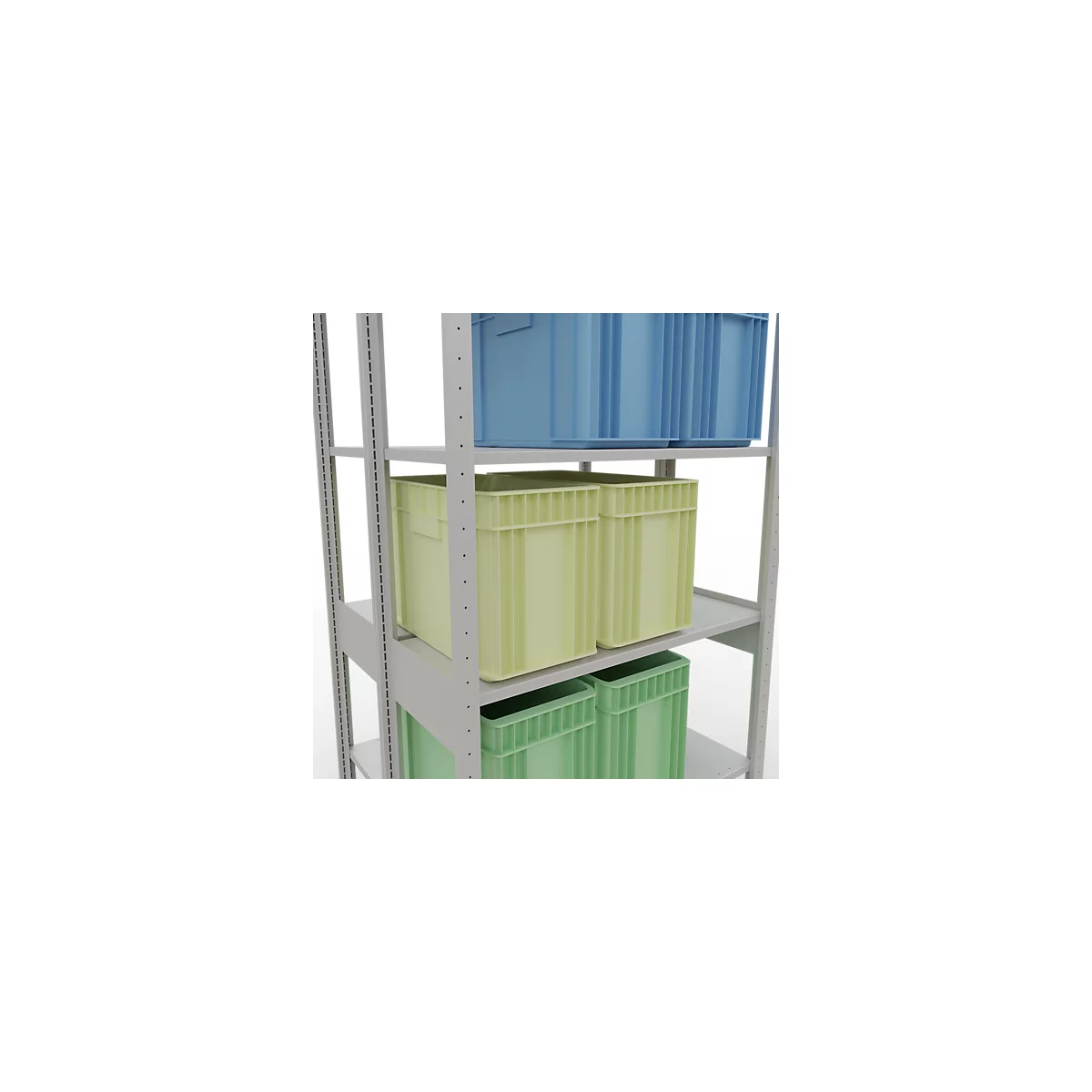 SCHULTE Lagertechnik - Rayonnage de base double emboîtable Type 150 - 2500x1000x2x400 mm 2x6 tablettes