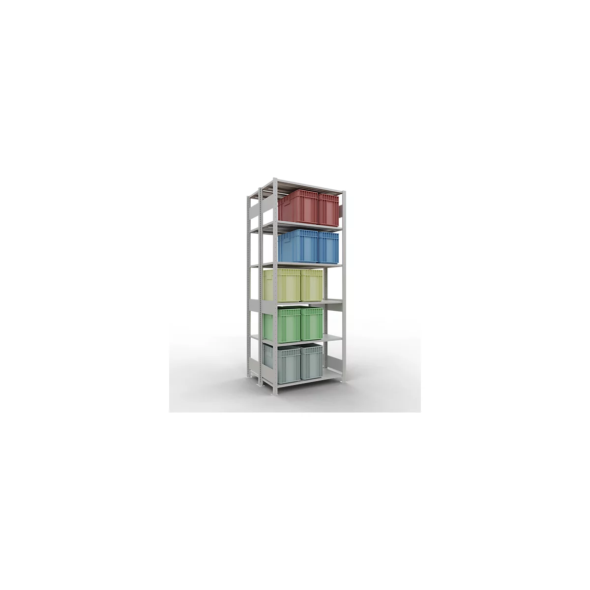 SCHULTE Lagertechnik - Rayonnage de base double emboîtable Type 150 - 2500x1000x2x400 mm 2x6 tablettes