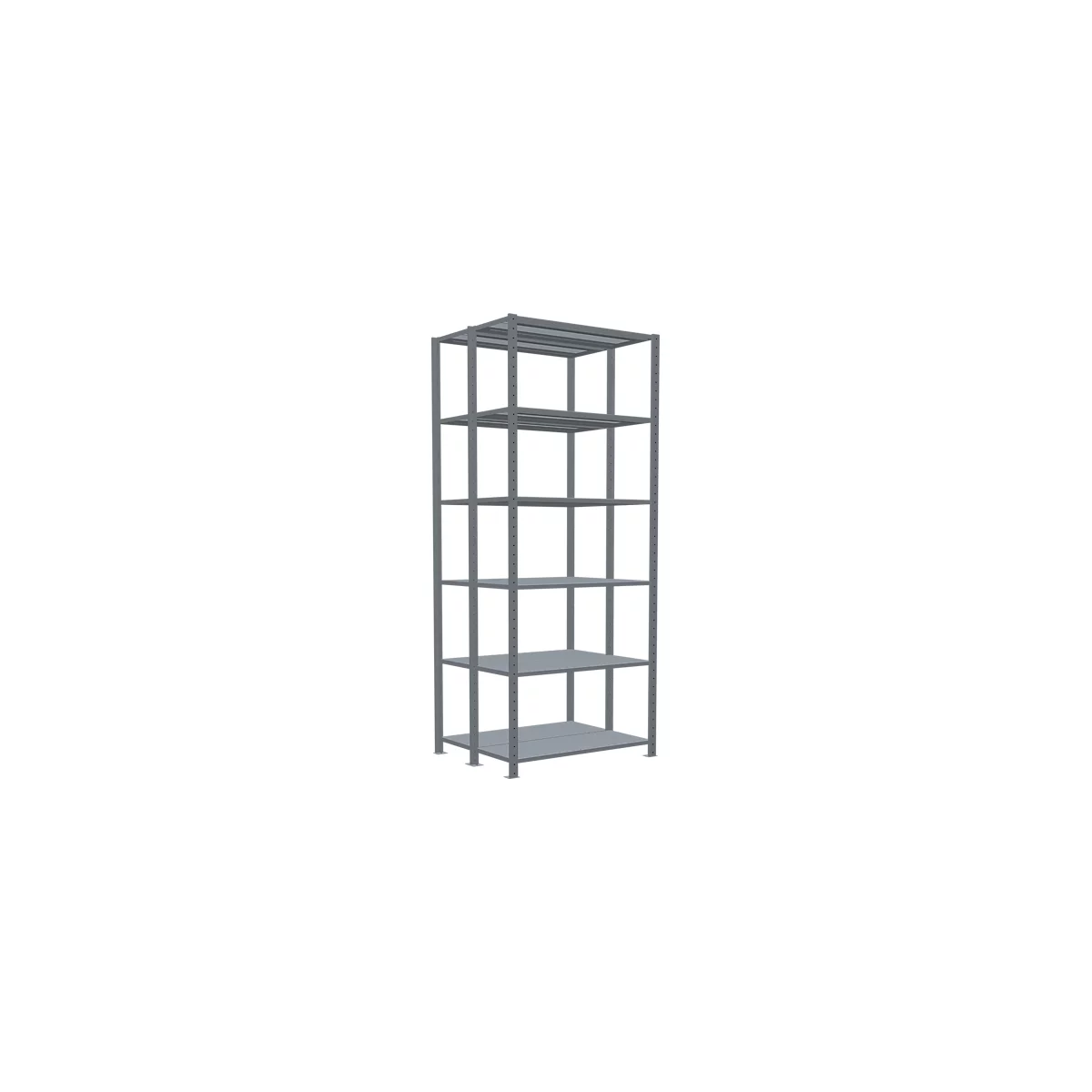SCHULTE Lagertechnik - Rayonnage de base double emboîtable type 150 - 2500x1000x2x400 mm galv. 2x6 tablettes