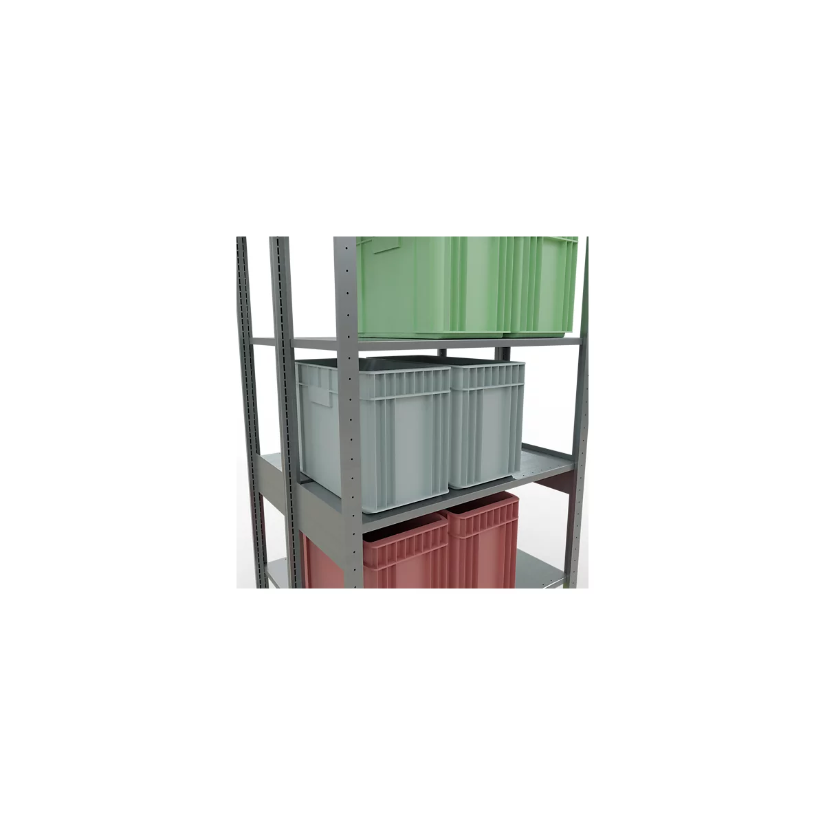 SCHULTE Lagertechnik - Rayonnage de base double emboîtable type 150 - 2500x1000x2x400 mm galv. 2x6 tablettes