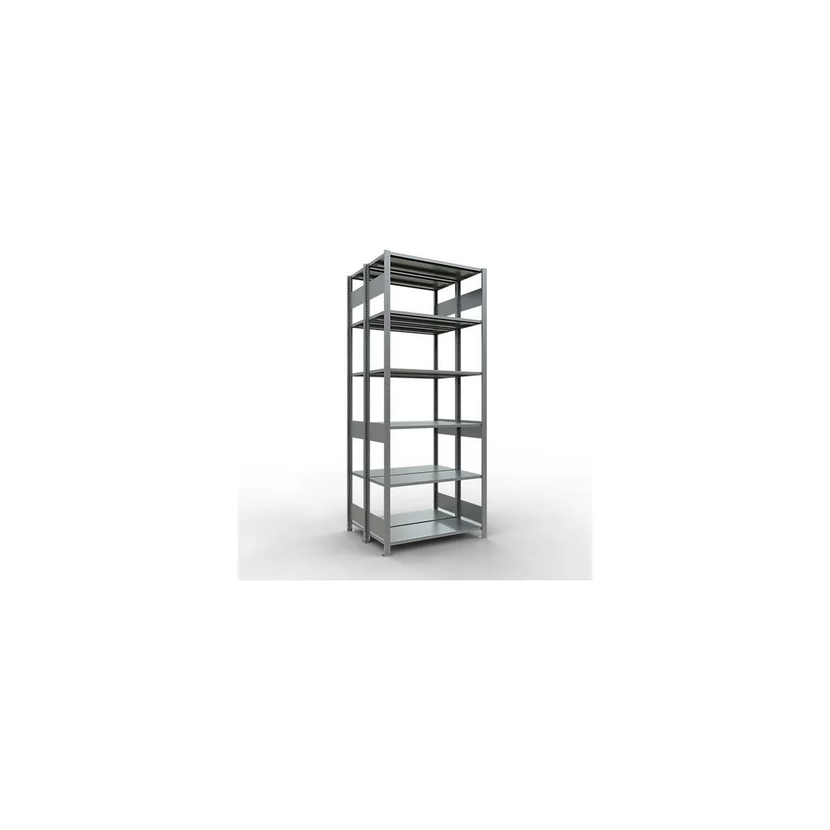 SCHULTE Lagertechnik - Rayonnage de base double emboîtable type 150 - 2500x1000x2x400 mm galv. 2x6 tablettes